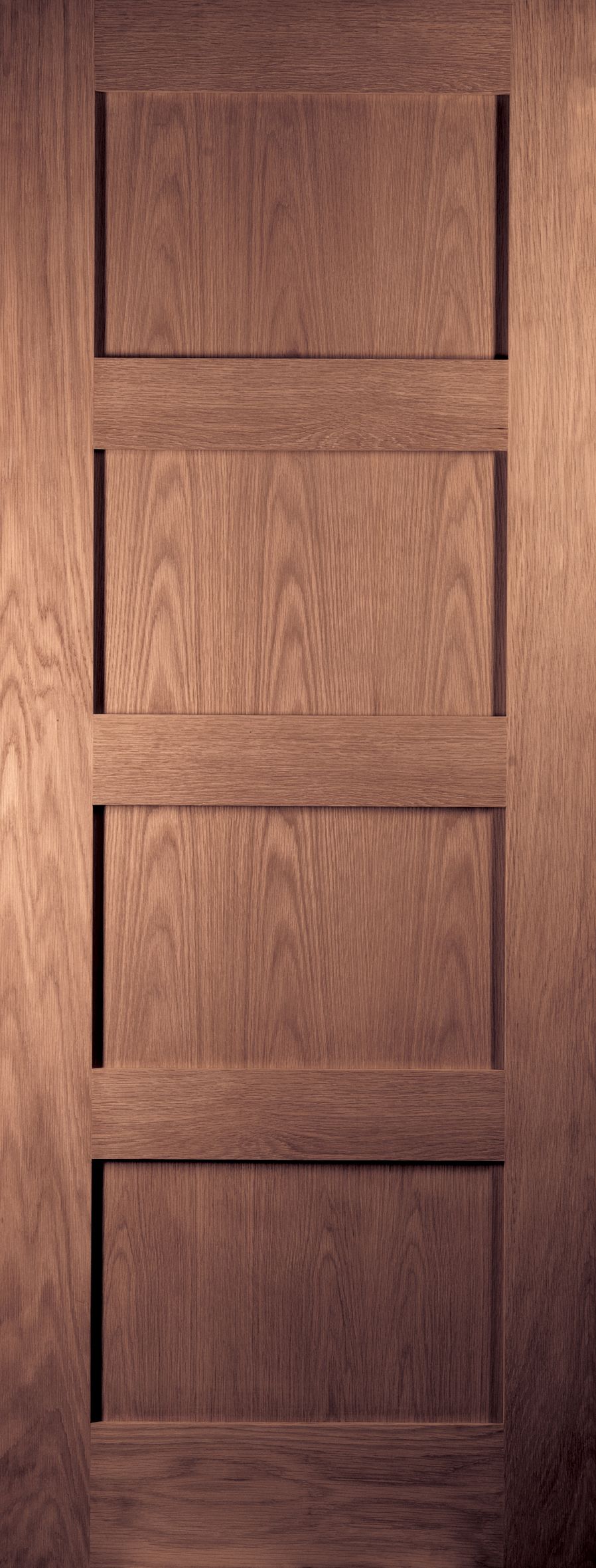 4 Panel Shaker Walnut veneer Internal Door, (H)1981mm (W)686mm