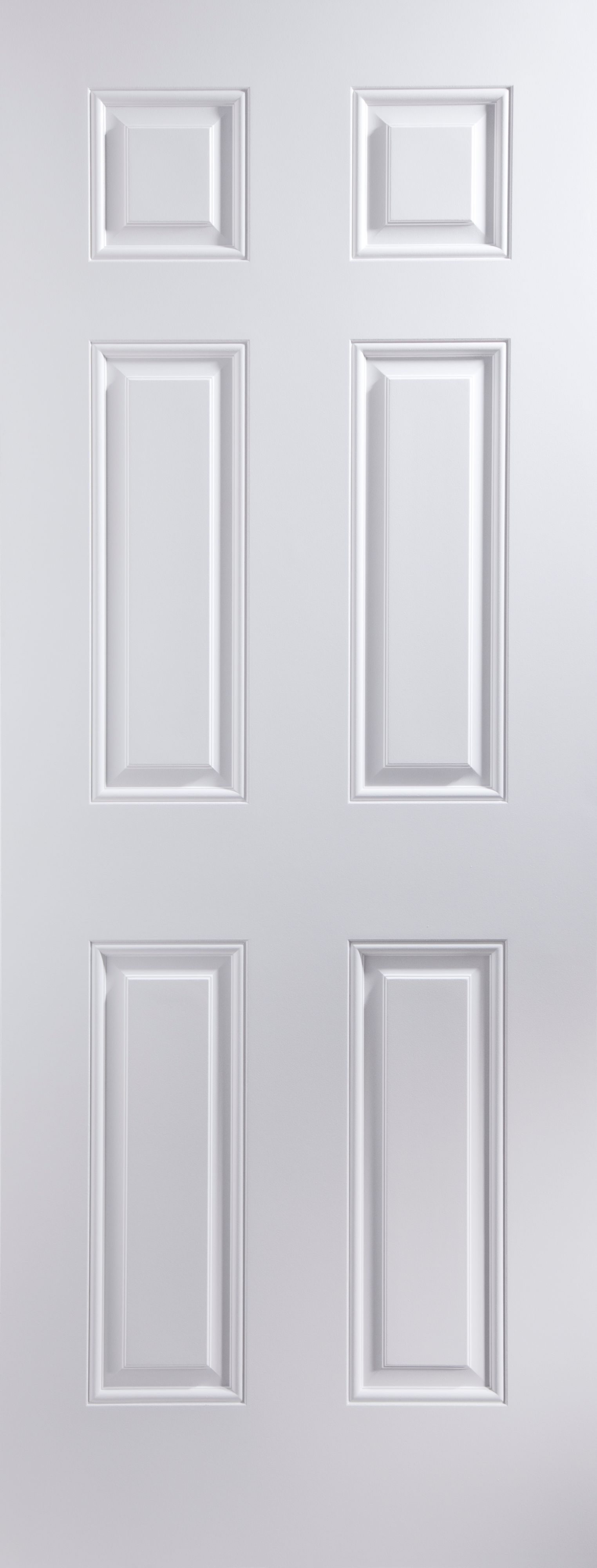 6 Panel Primed Smooth Unglazed Internal Standard Door, (H)2040mm (W ...