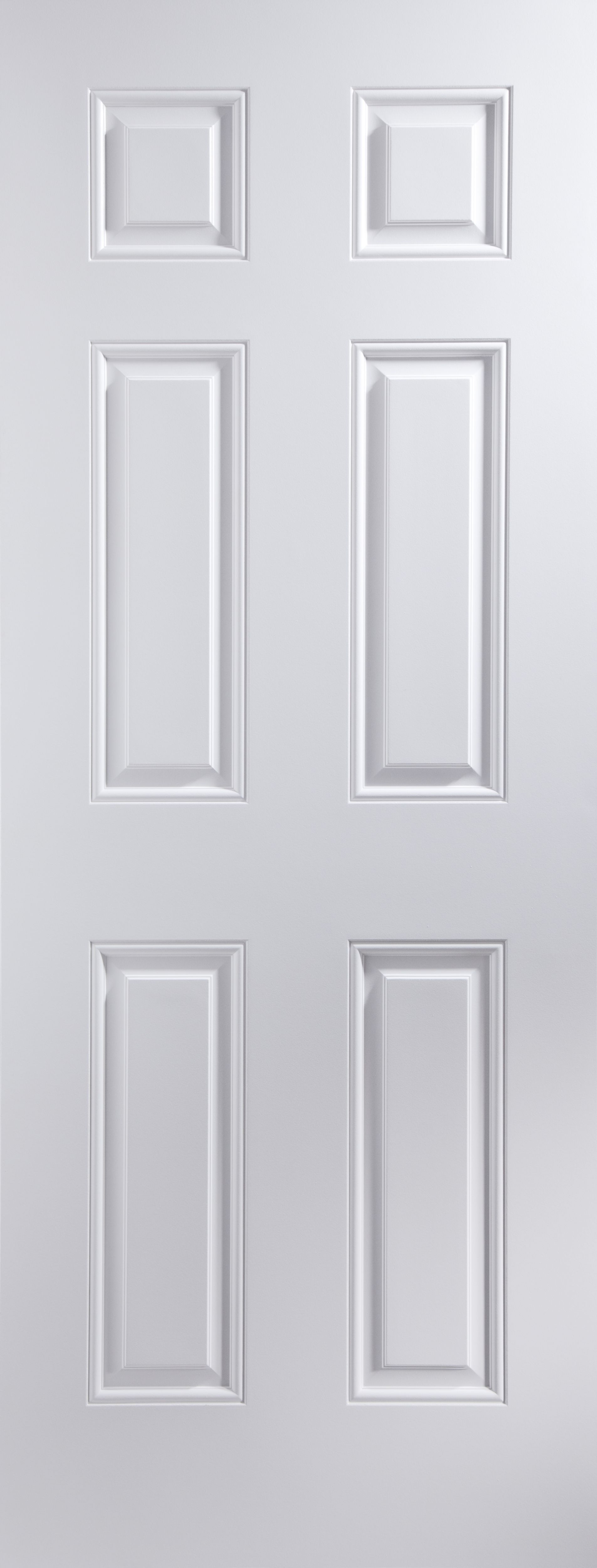 6 Panel Primed White LH & RH Internal Door, (H)2040mm (W)826mm ...