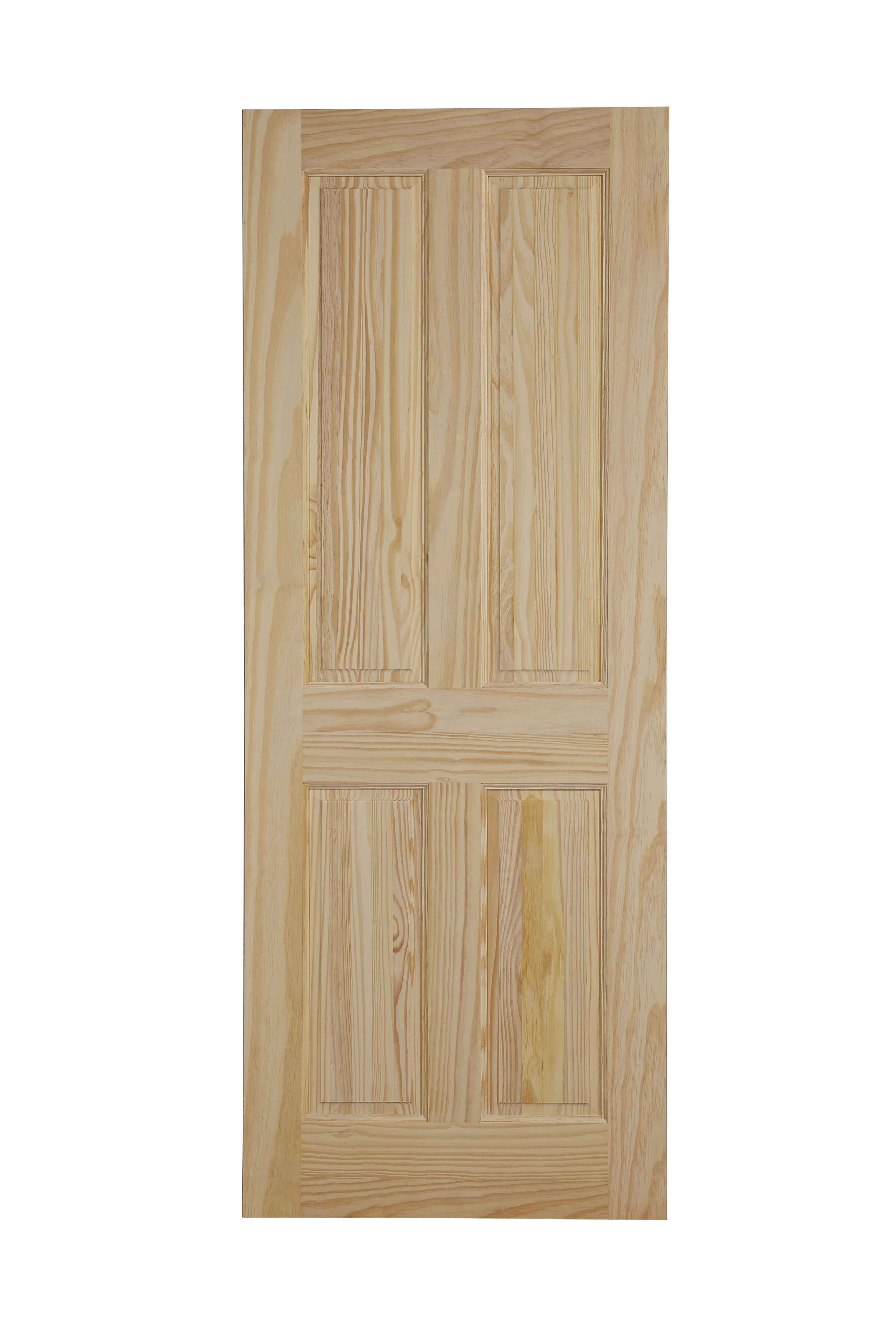 4 Panel Clear Pine Unglazed Internal Fire Door H 2040mm W 826mm