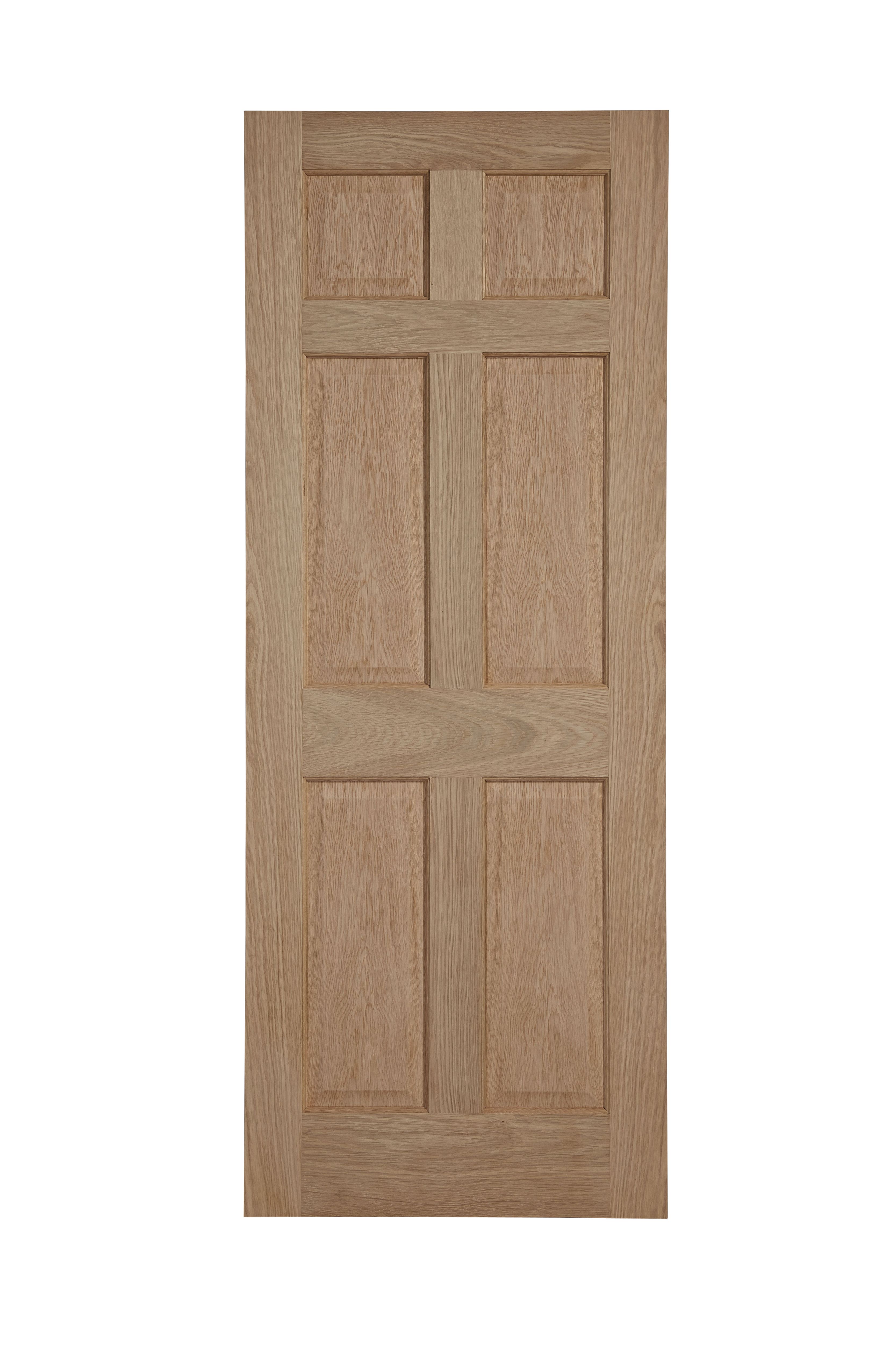 6 Panel Oak Veneer Internal Unglazed Door H 2040mm W 826mm Departments Diy At B Q