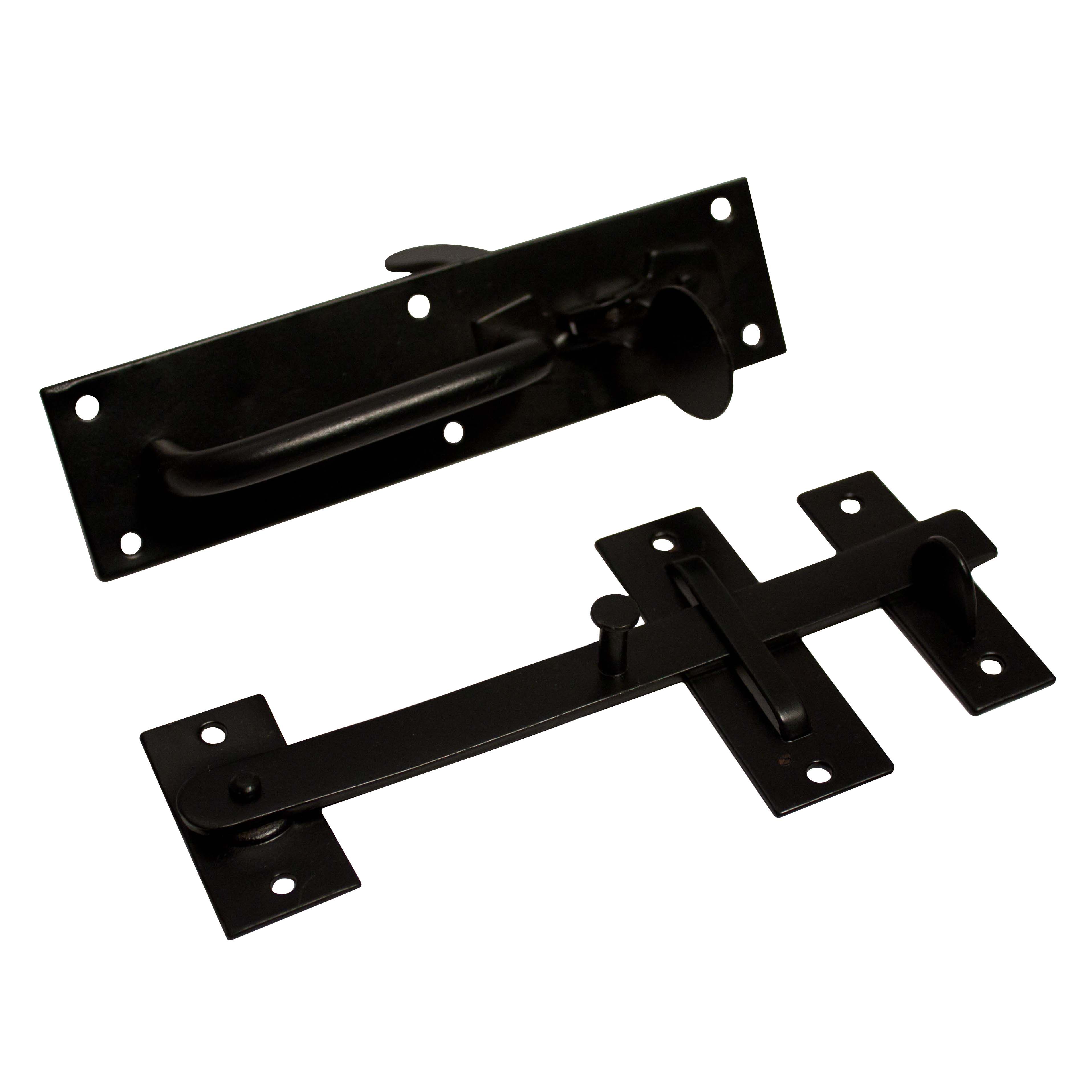 Blooma Black Steel Gate latch, (L)45mm Departments DIY at B&Q