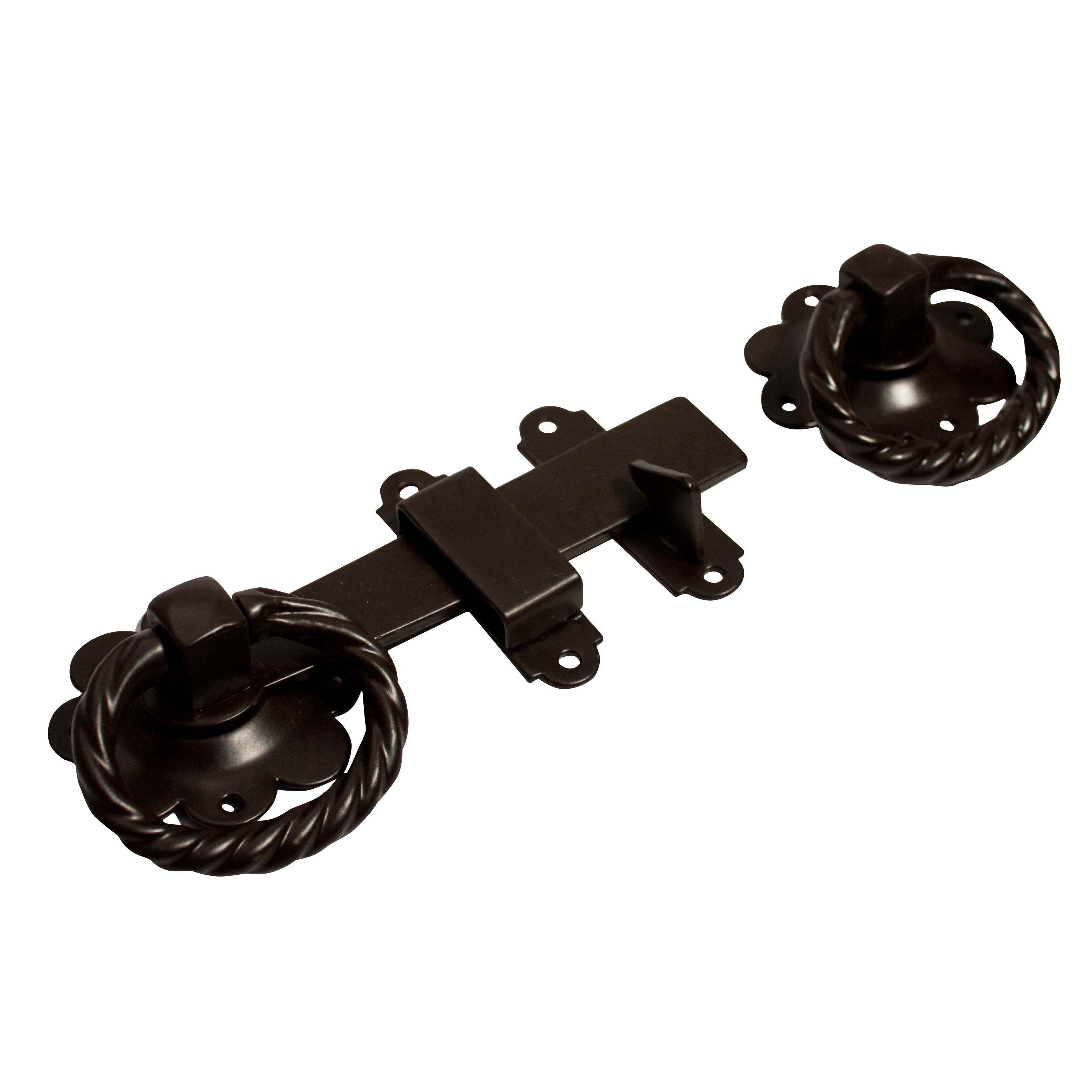 Blooma Brown Steel Ring gate latch, (L)152mm | Departments | DIY at B&Q