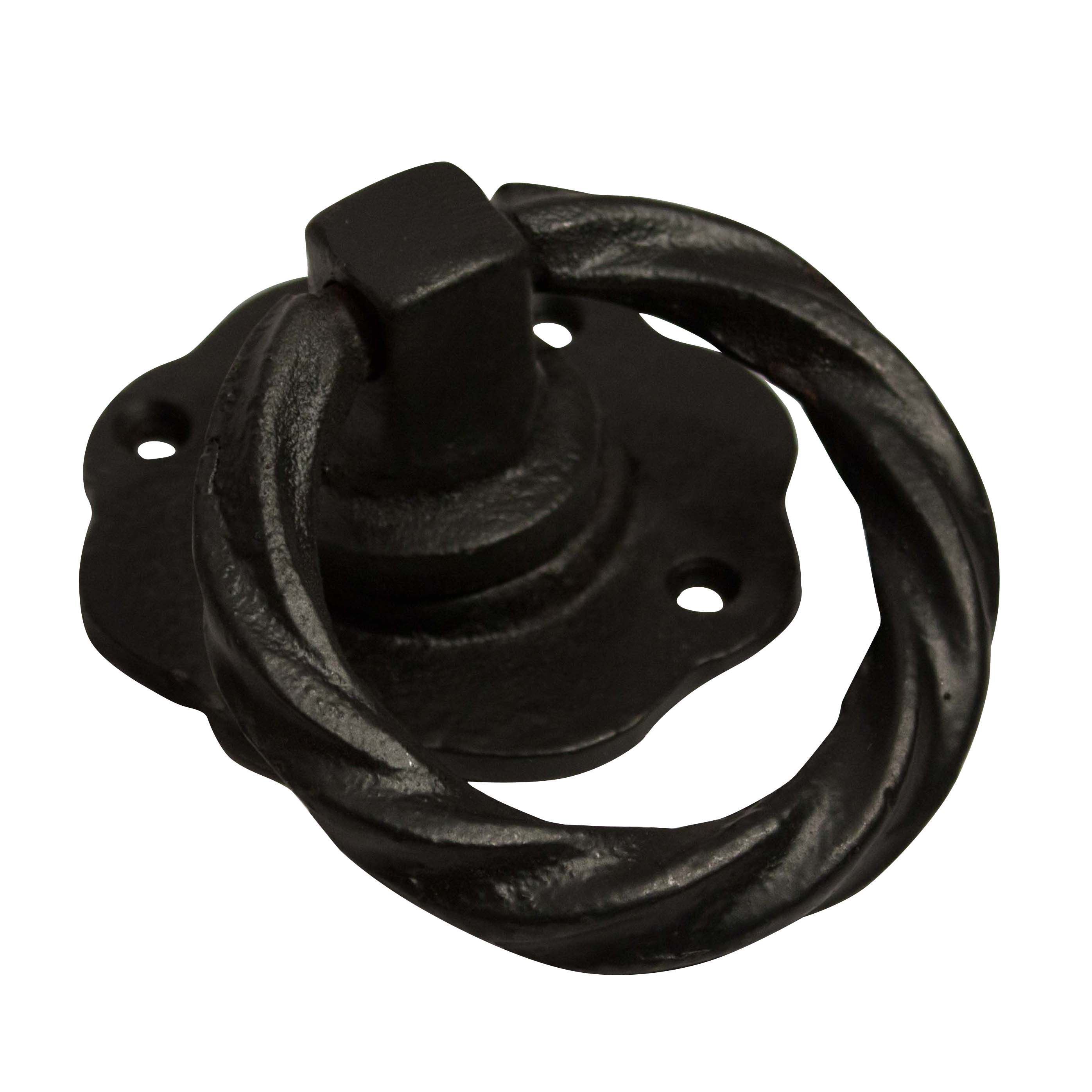 Blooma Black Antique effect Gate pull handle (L)102mm, Pack of 1