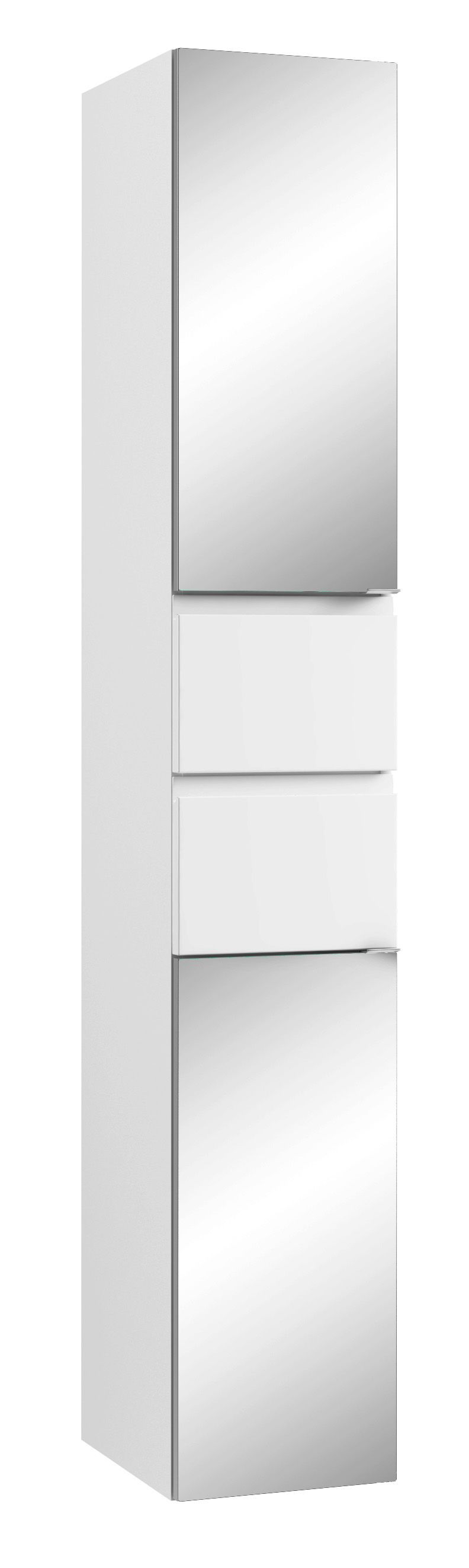 Cooke & Lewis Marletti Gloss White Mirrored Tall (W)300mm (H