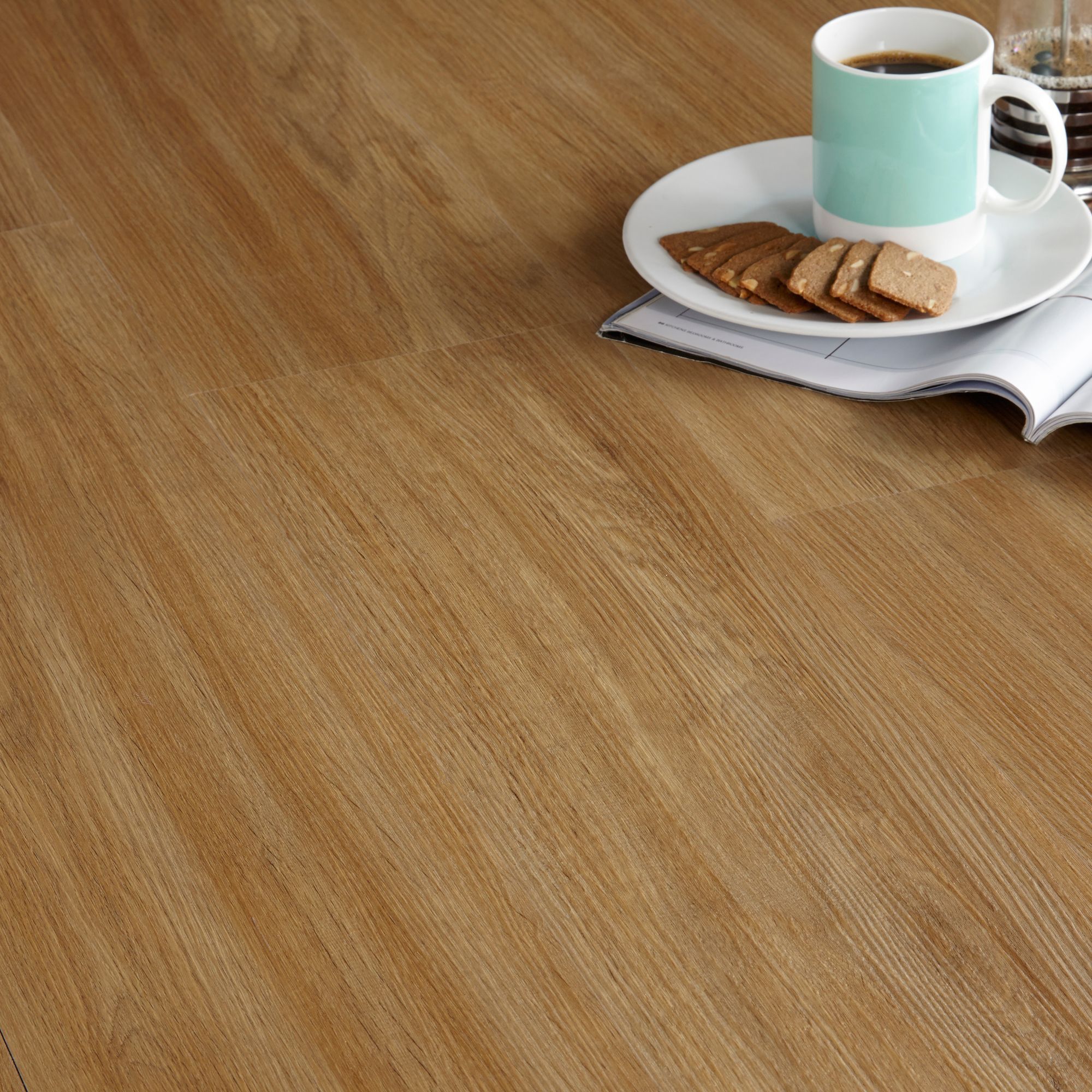 Colours Brown Warm oak effect Luxury vinyl click flooring ...