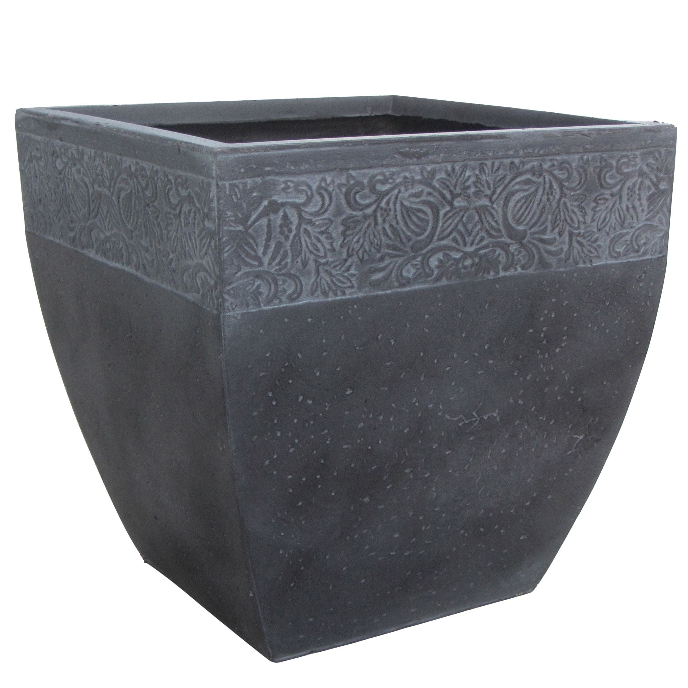 Ash Square Grey Planter (H)310mm (L)300mm | Departments | DIY at B&Q