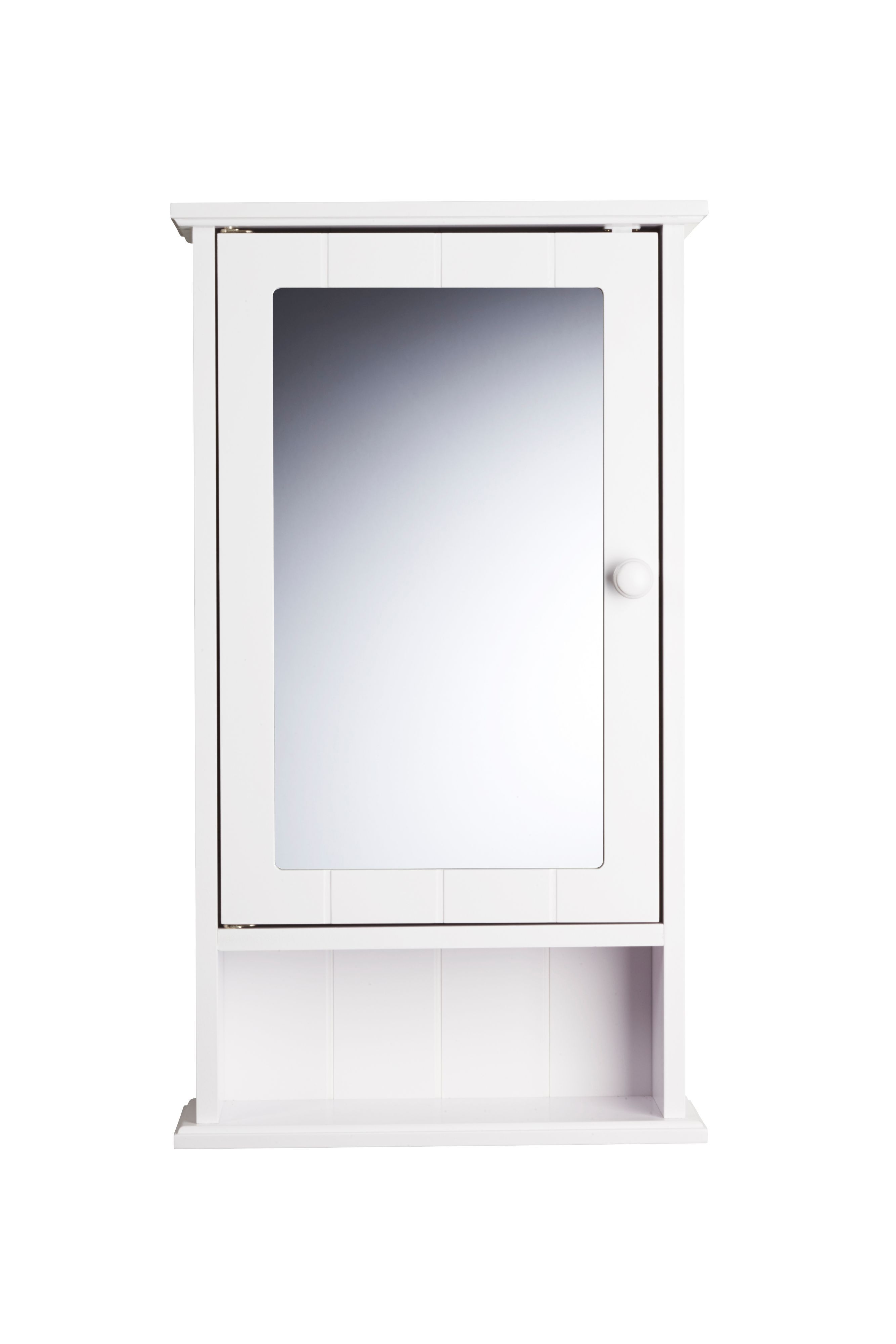 Lenna Single door White Mirror cabinet | Departments | DIY ...