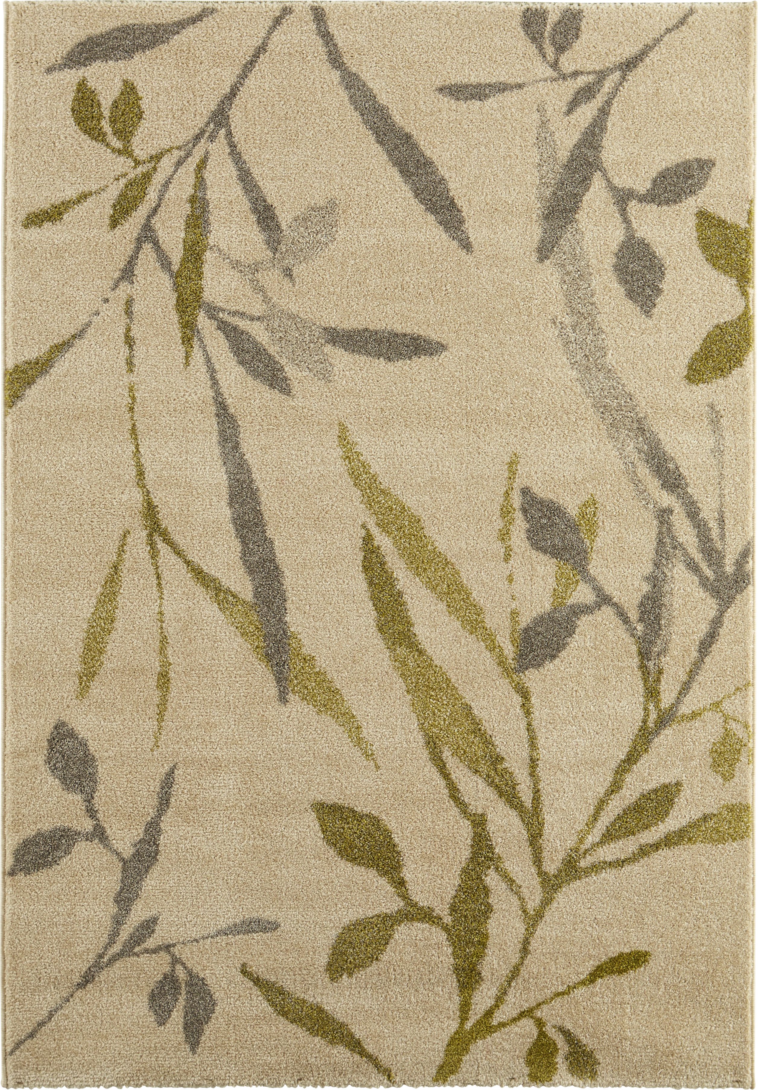 Colours Aaliyah Trailing leaf Beige & green Rug (L)2.3m (W)1.6m