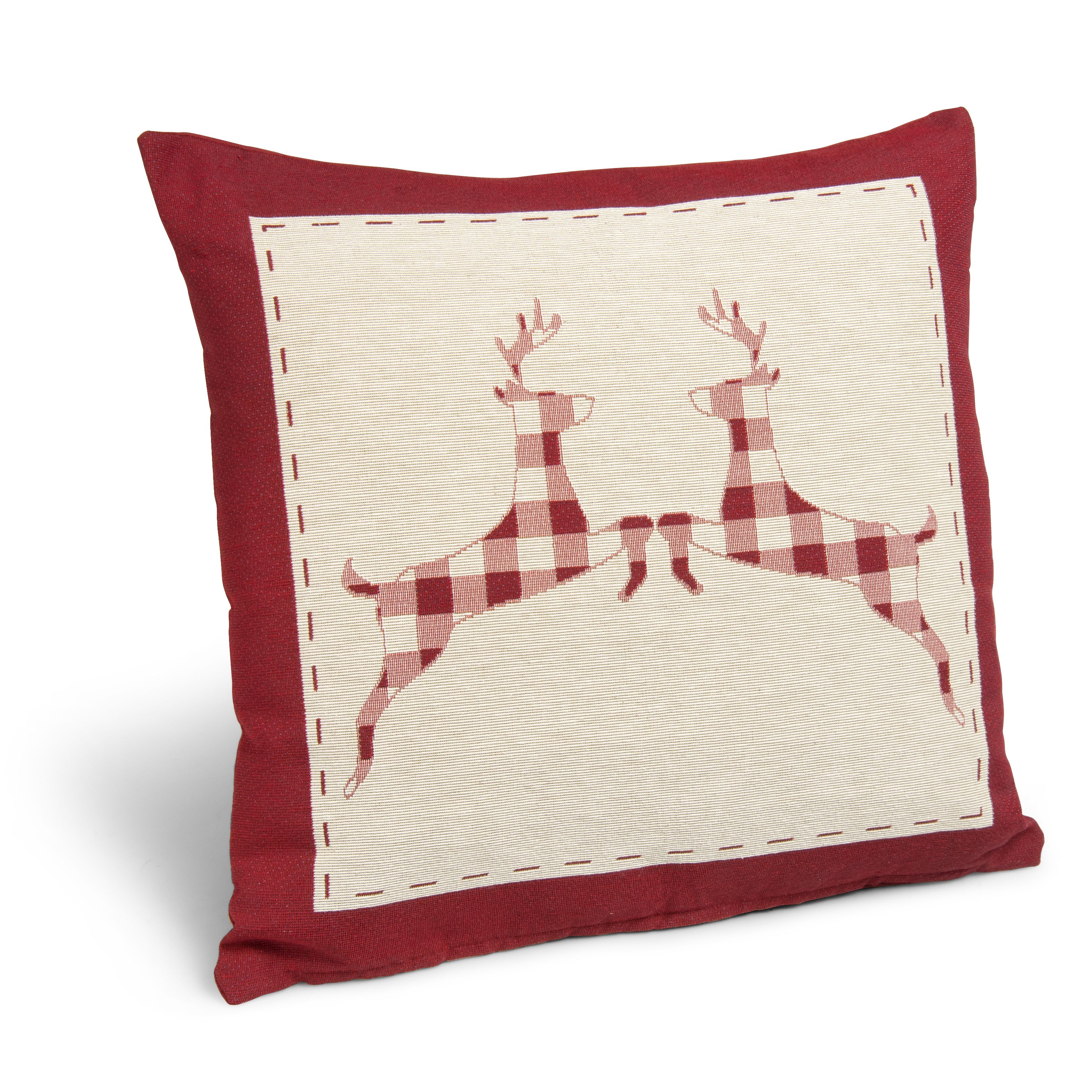 Stags Cream & Red Cushion Departments DIY at B&Q