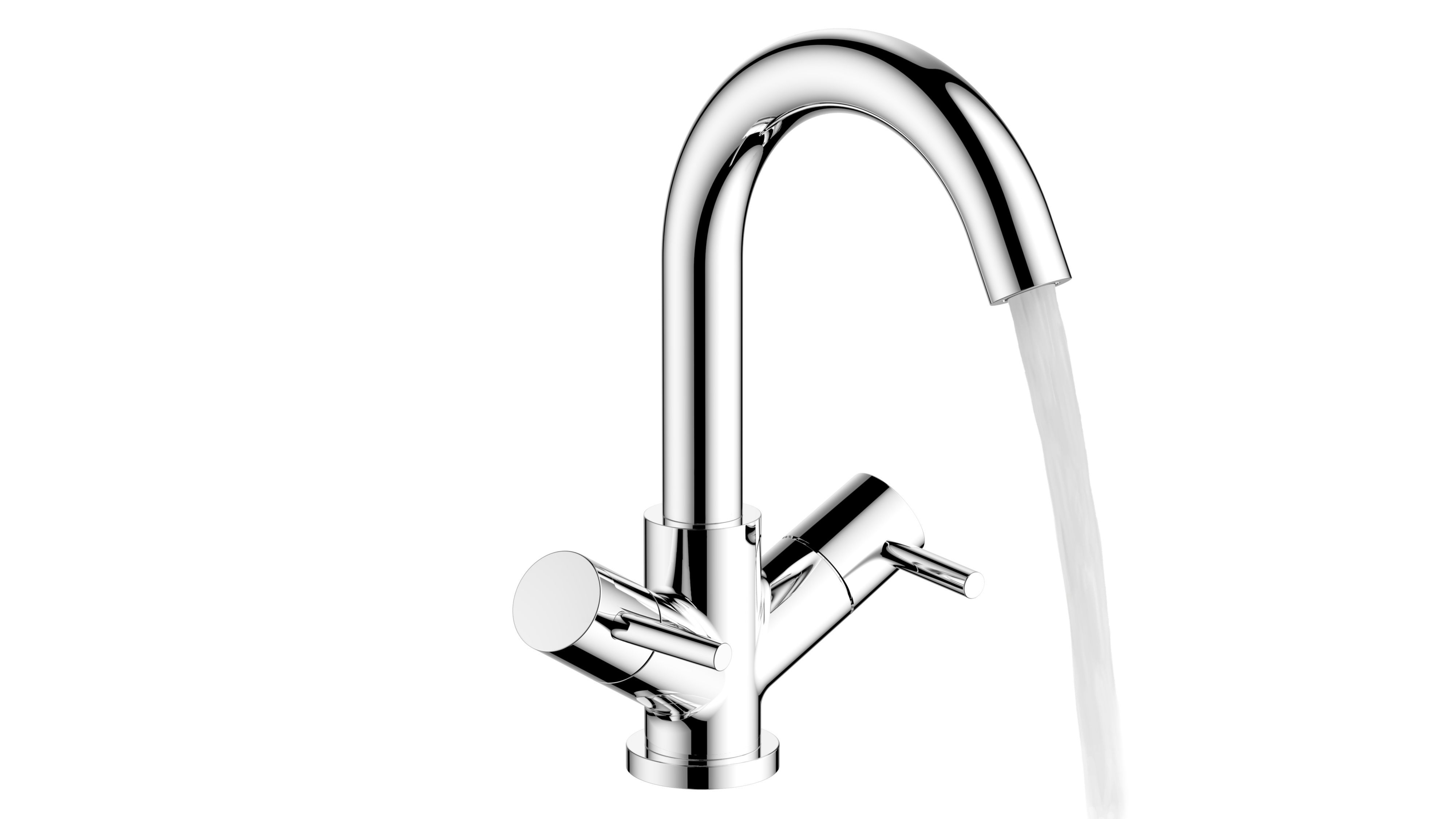 Cooke & Lewis Classic 2 Lever Basin Mixer Tap | Departments | TradePoint