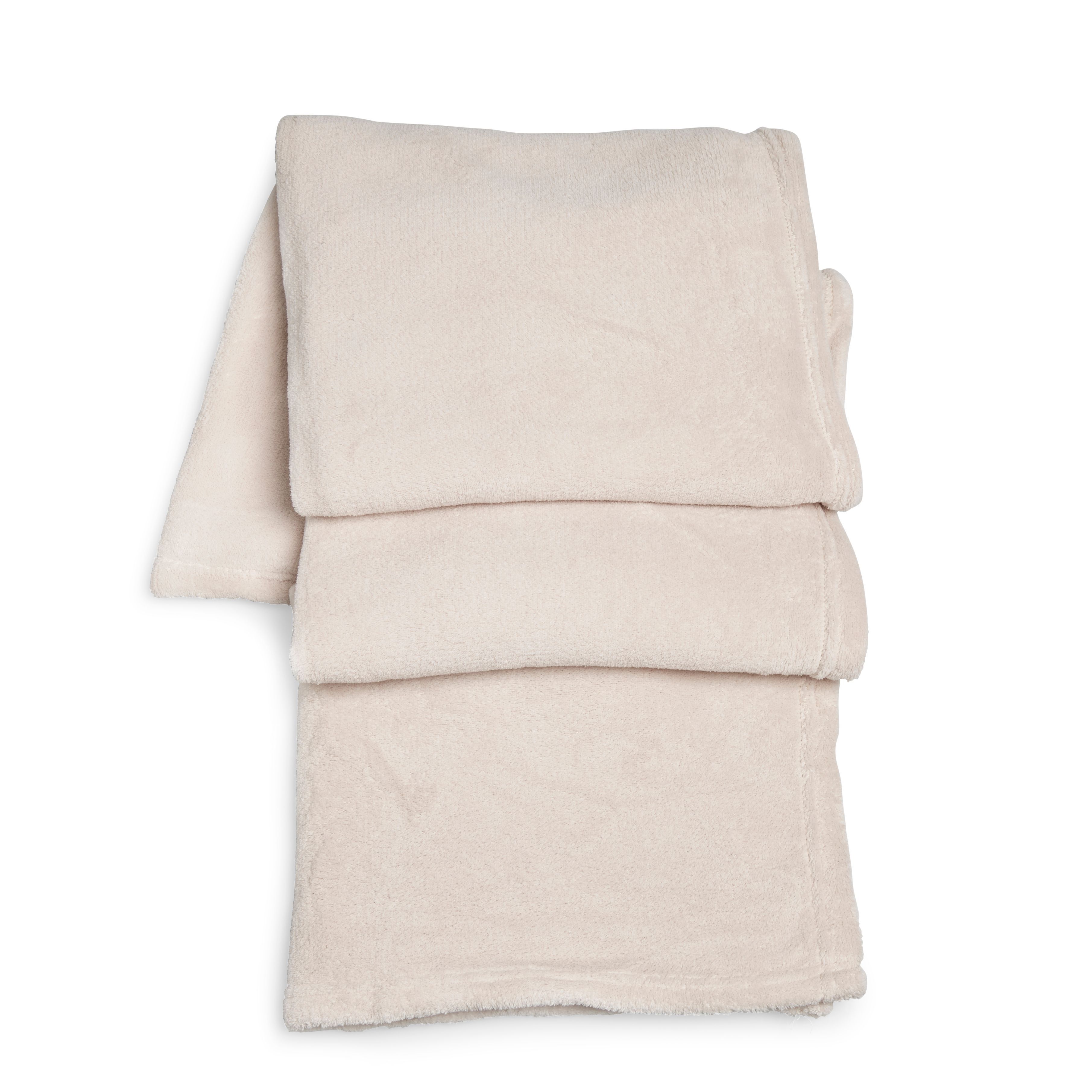 Supersoft Cream Fleece Throw Departments DIY at B&Q