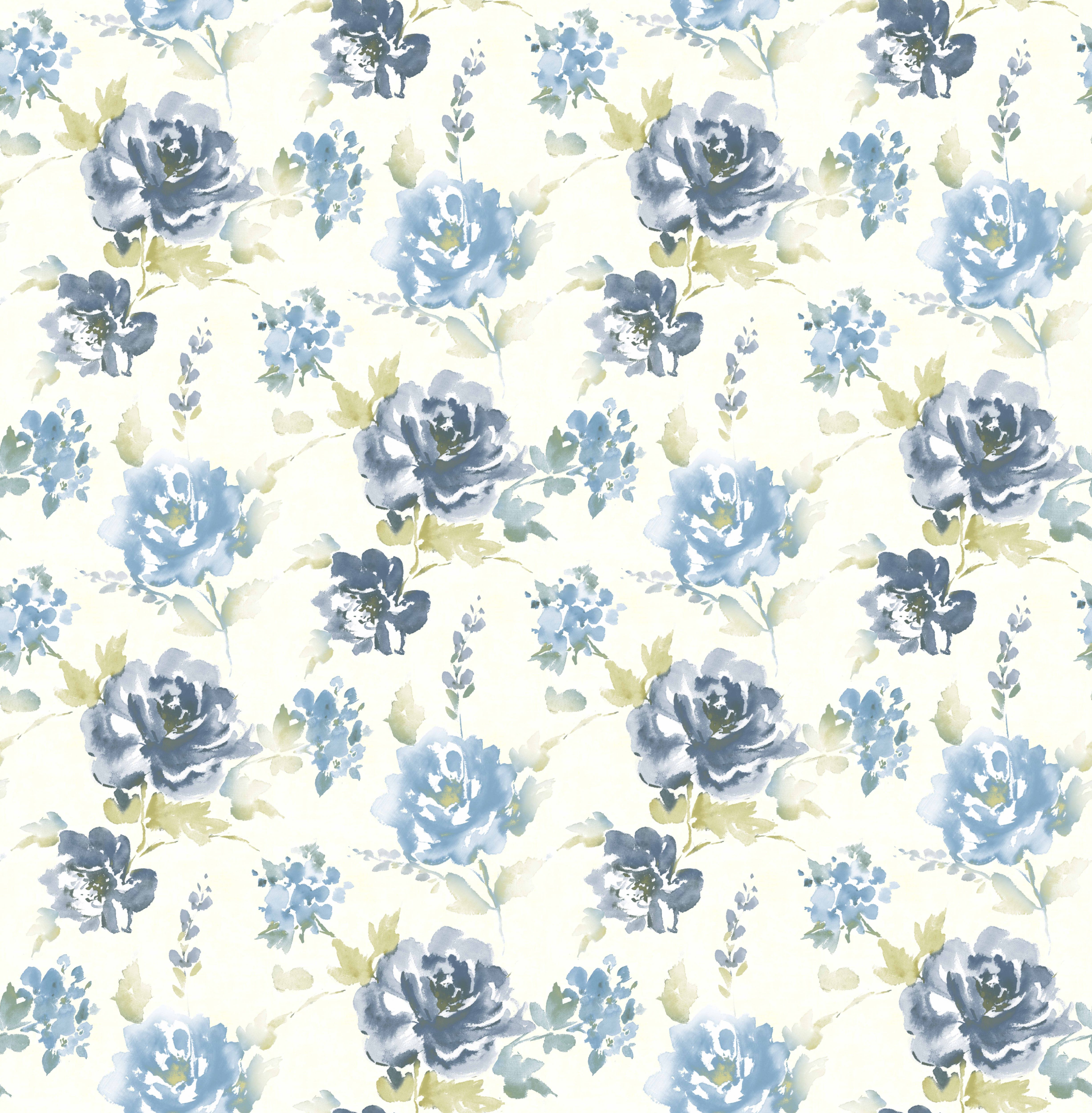 Colours Waterflower Blue Floral Wallpaper | Departments | DIY at B&Q