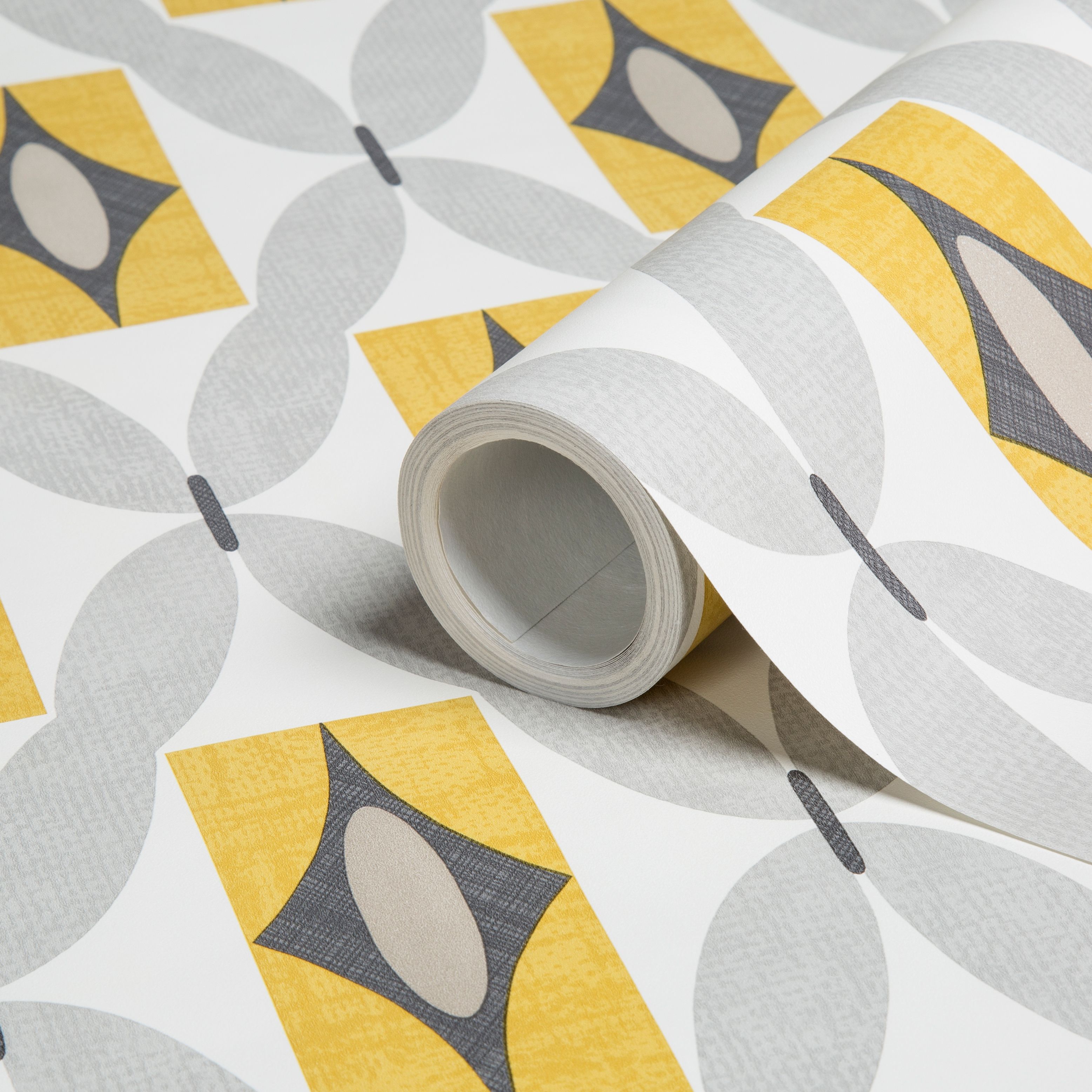 Colours Orsino Yellow Geometric Wallpaper Departments Diy At B Q