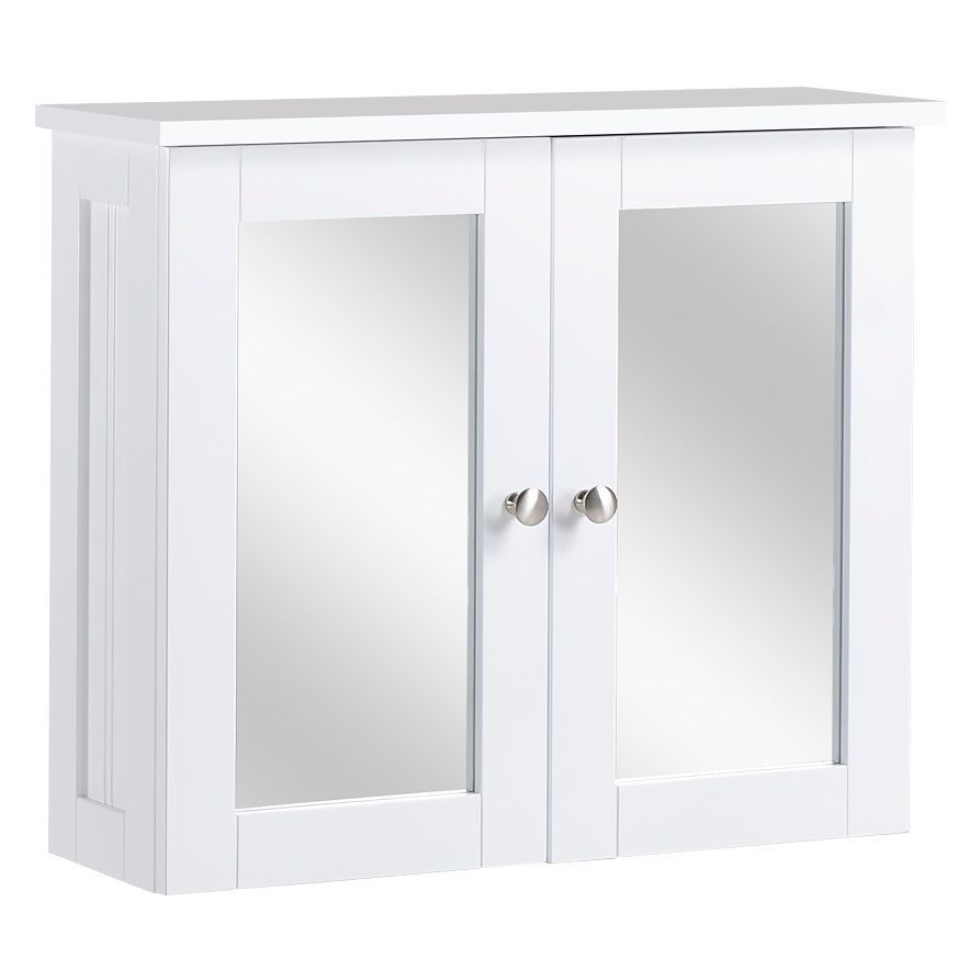 Nicolina White Double door Mirrored Cabinet (W)290mm (D ...