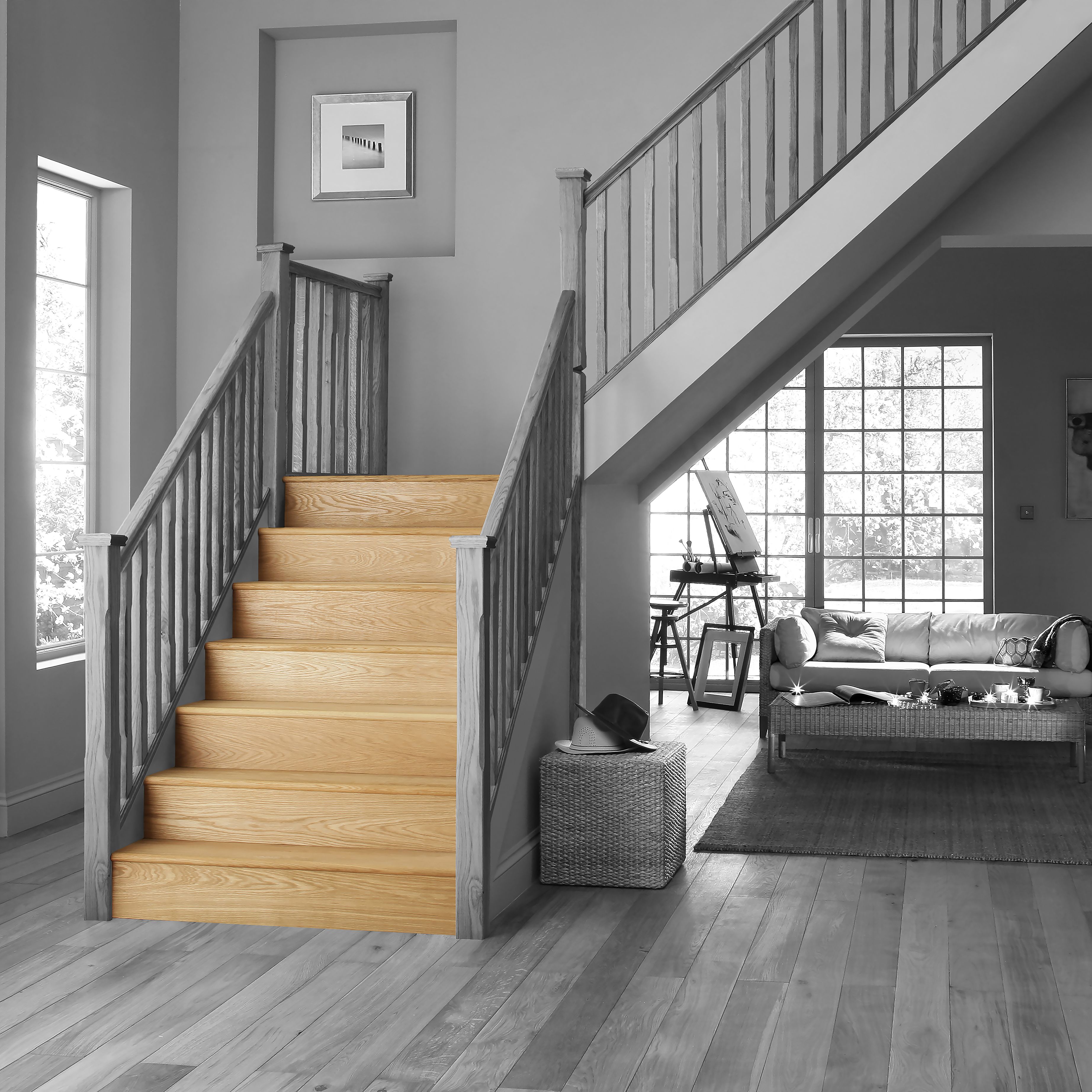 Stair Klad Oak Veneer Stair Flooring Tread Riser Kit, Pack of 3 ...