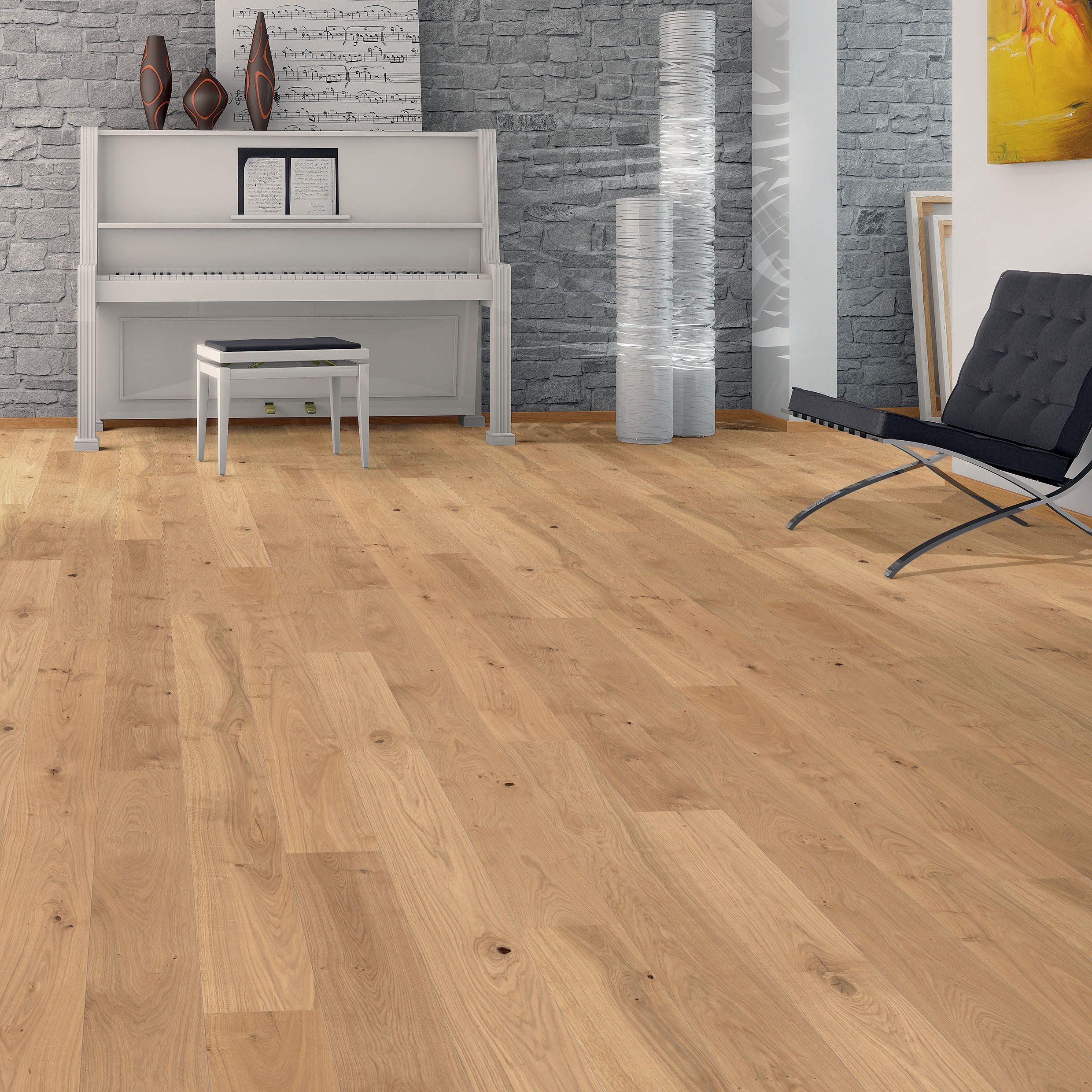 Colours Monito Natural Oak Effect Wood Top Layer Flooring 