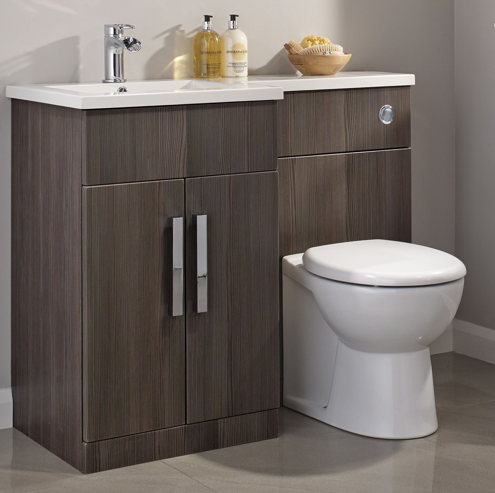 Cooke & Lewis Ardesio Bodega grey LH Vanity & toilet pack ...