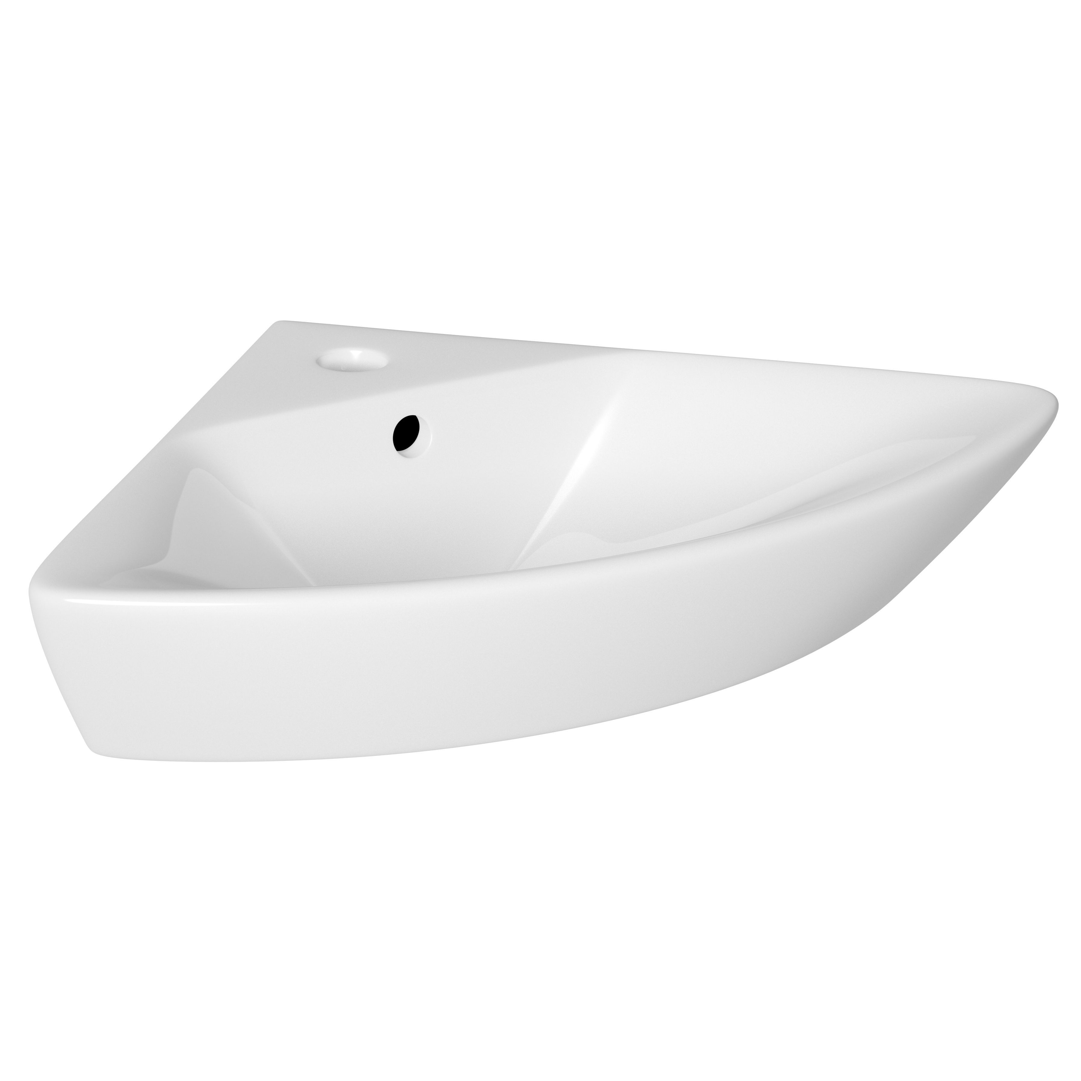 Cooke Lewis Angelica Curved Wall Mounted Corner Cloakroom Basin