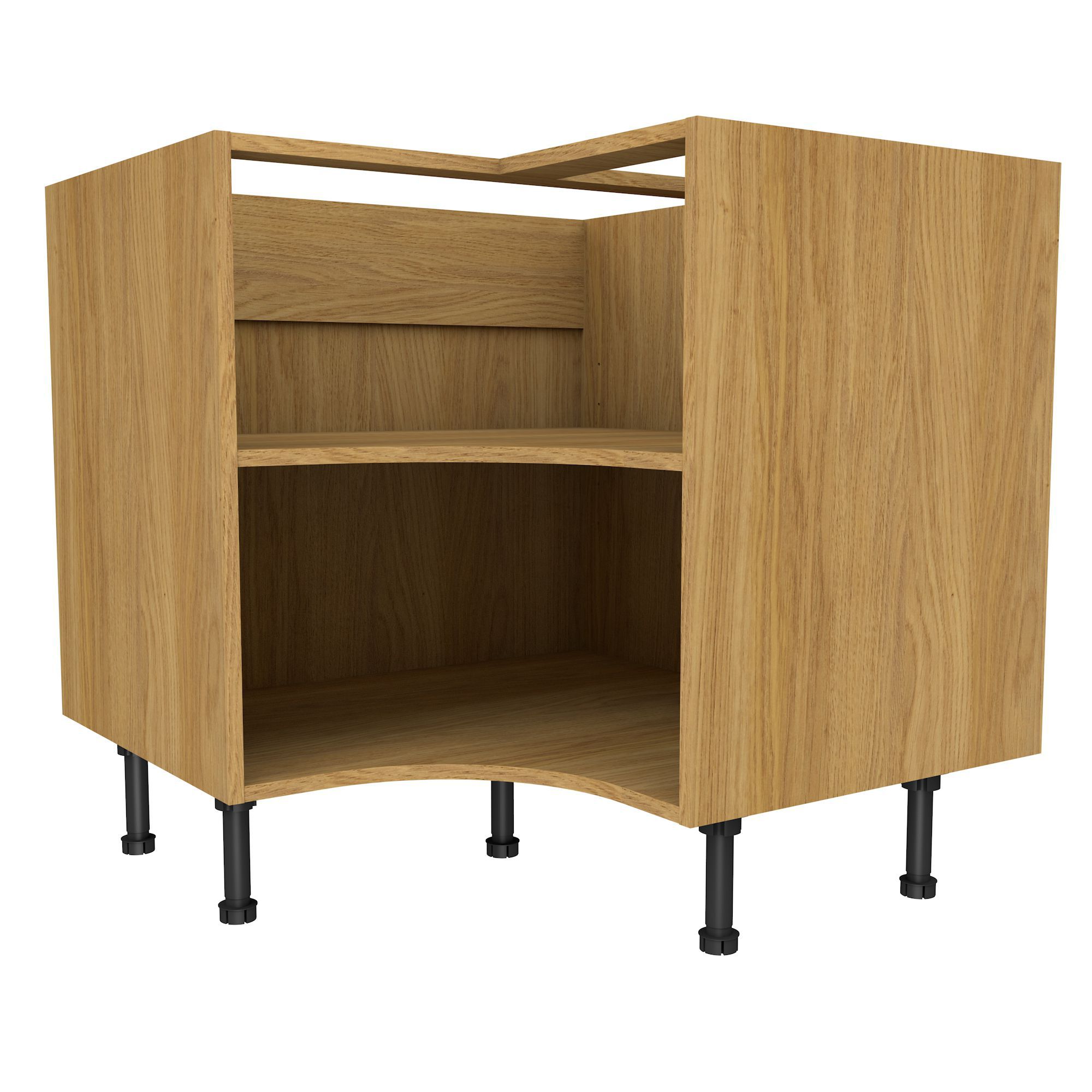 Cooke & Lewis Oak effect Curved corner Base cabinet (W ...