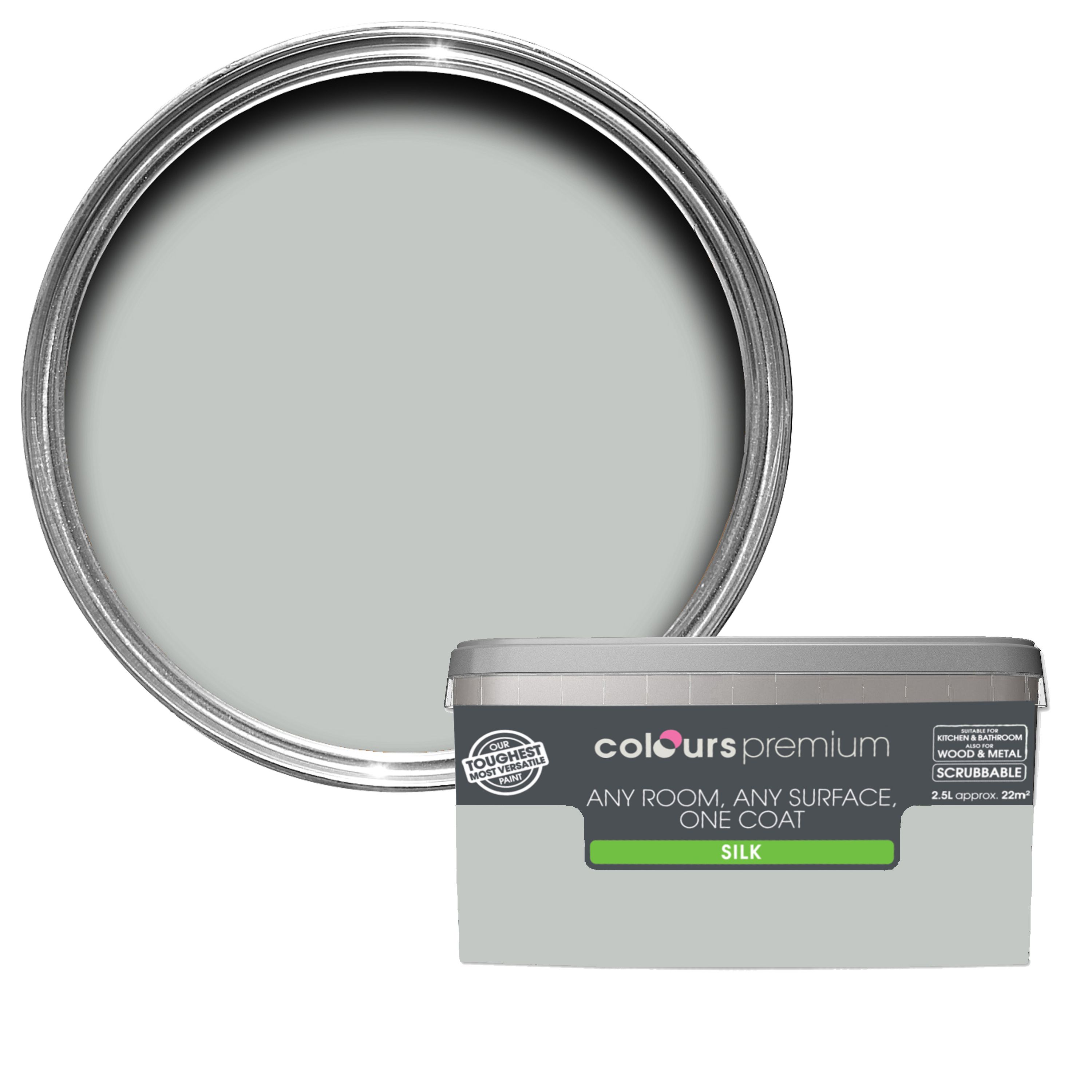 Colours Premium Light rain Silk Emulsion paint 2.5L Departments DIY