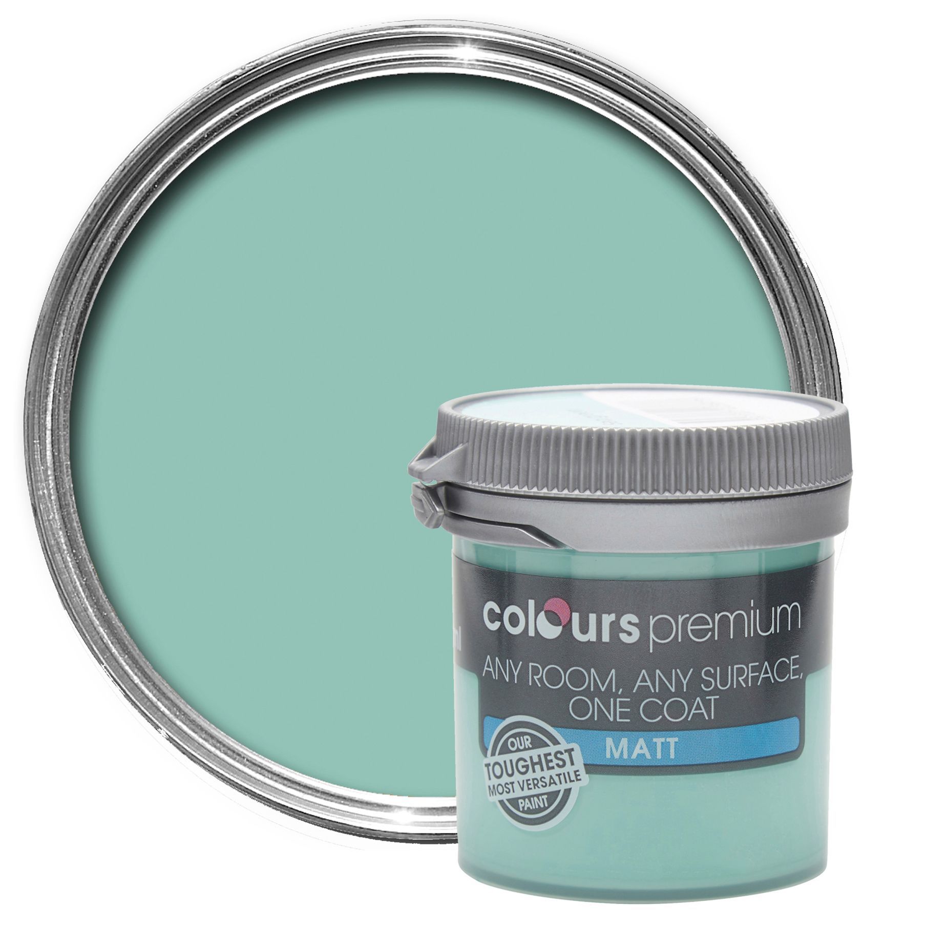 Colours Premium Sea green Matt Emulsion paint 0.05L Tester pot ...