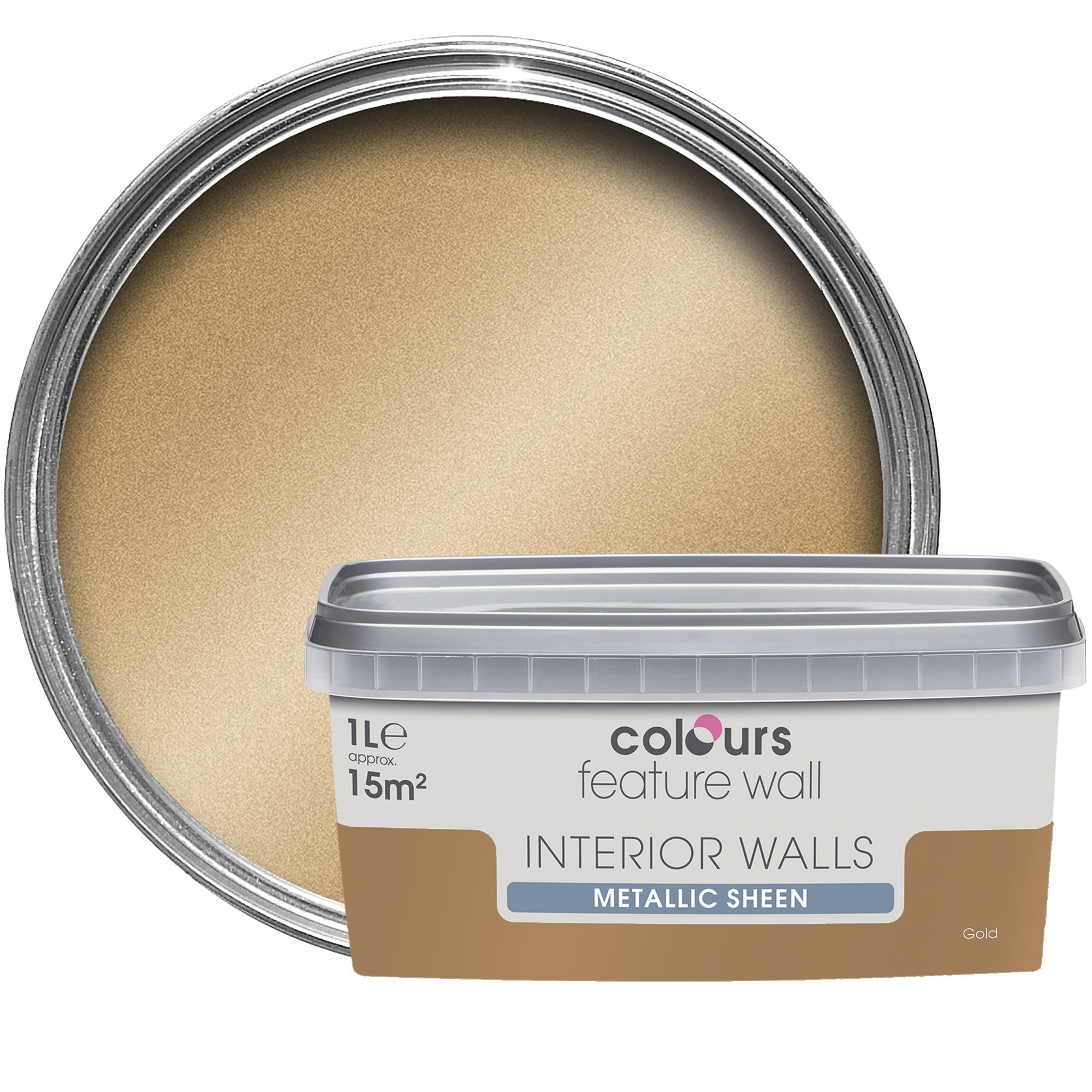 Colours Feature Wall Gold Effect Metallic Emulsion Paint ...