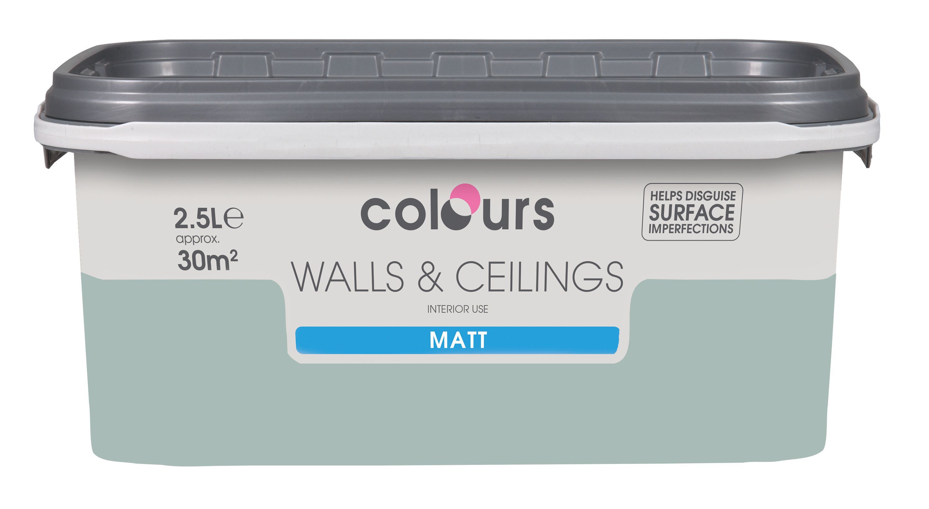 Colours Standard Eau de nil Matt Emulsion paint 2.5L Departments DIY at B&Q