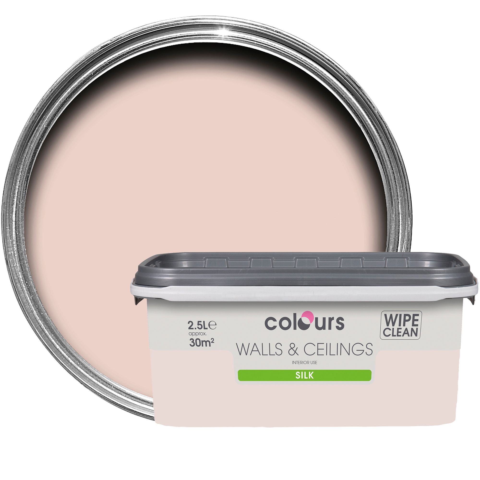 Colours Standard Subtle Blush Silk Emulsion Paint 2.5L Departments