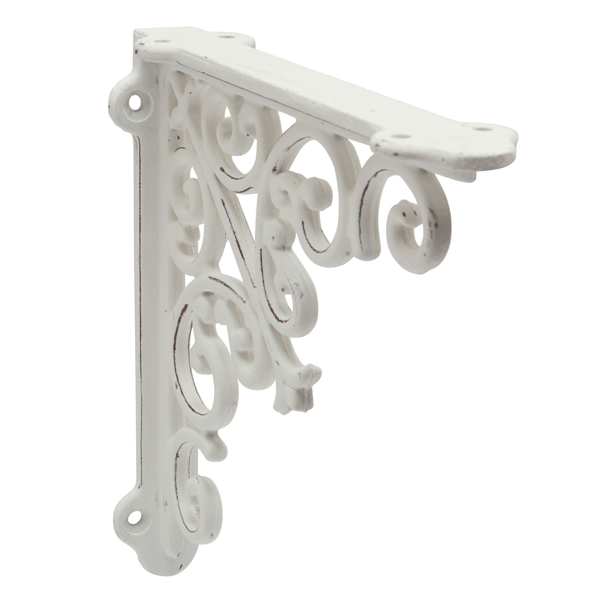 Classic Twist White Iron effect Steel Shelf bracket (D)35mm