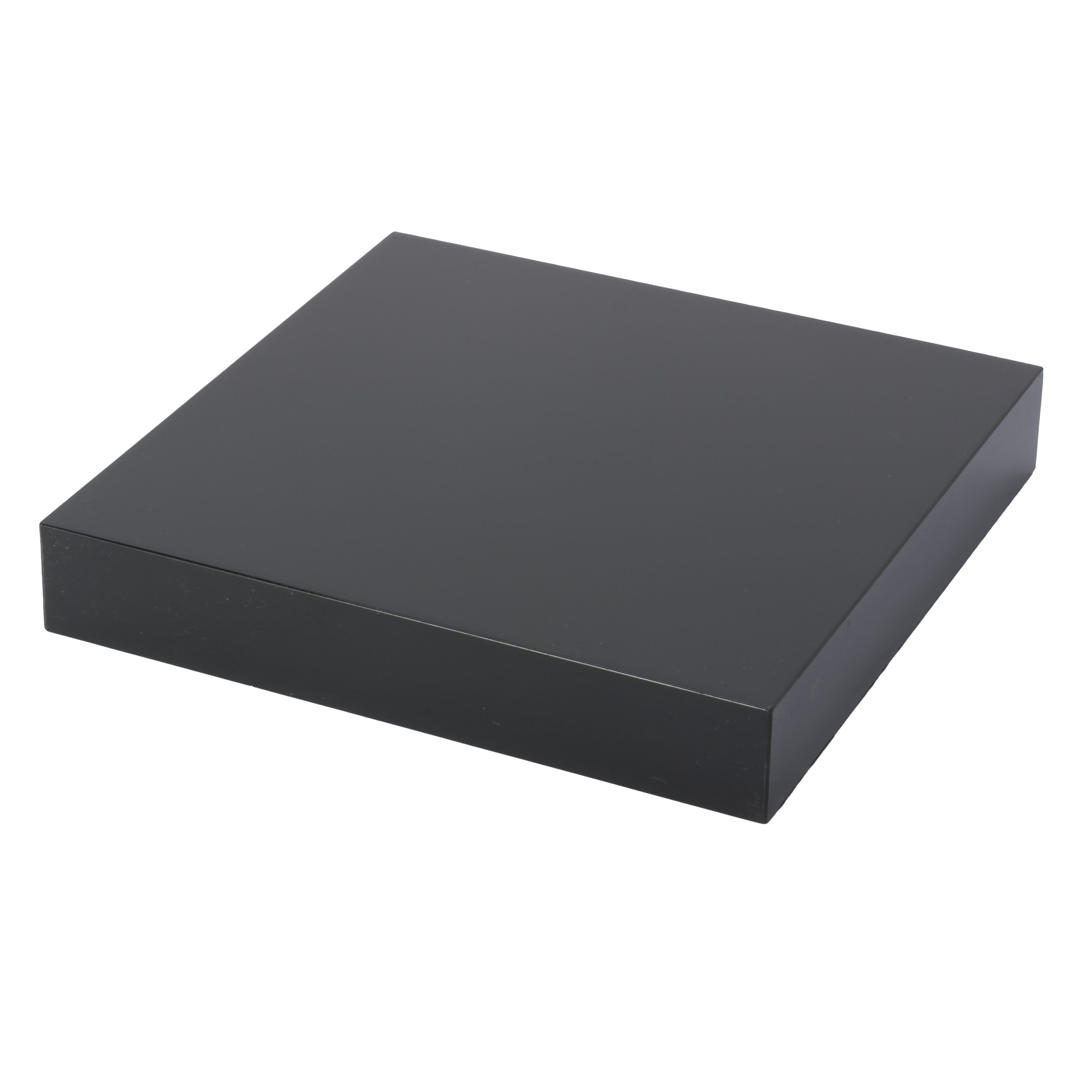 Black Gloss Floating shelf (L)237mm (D)237mm | Departments | DIY at B&Q