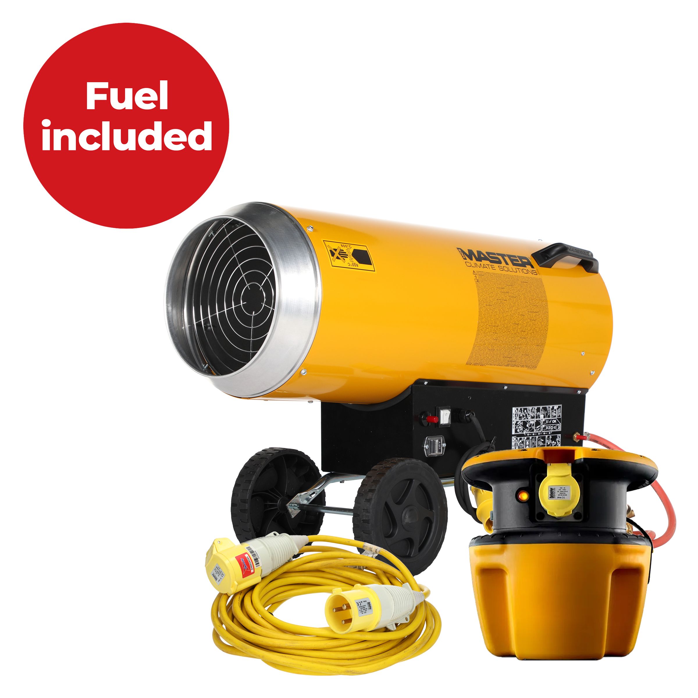 53kW 110V Propane Air heater bundle - Week hire