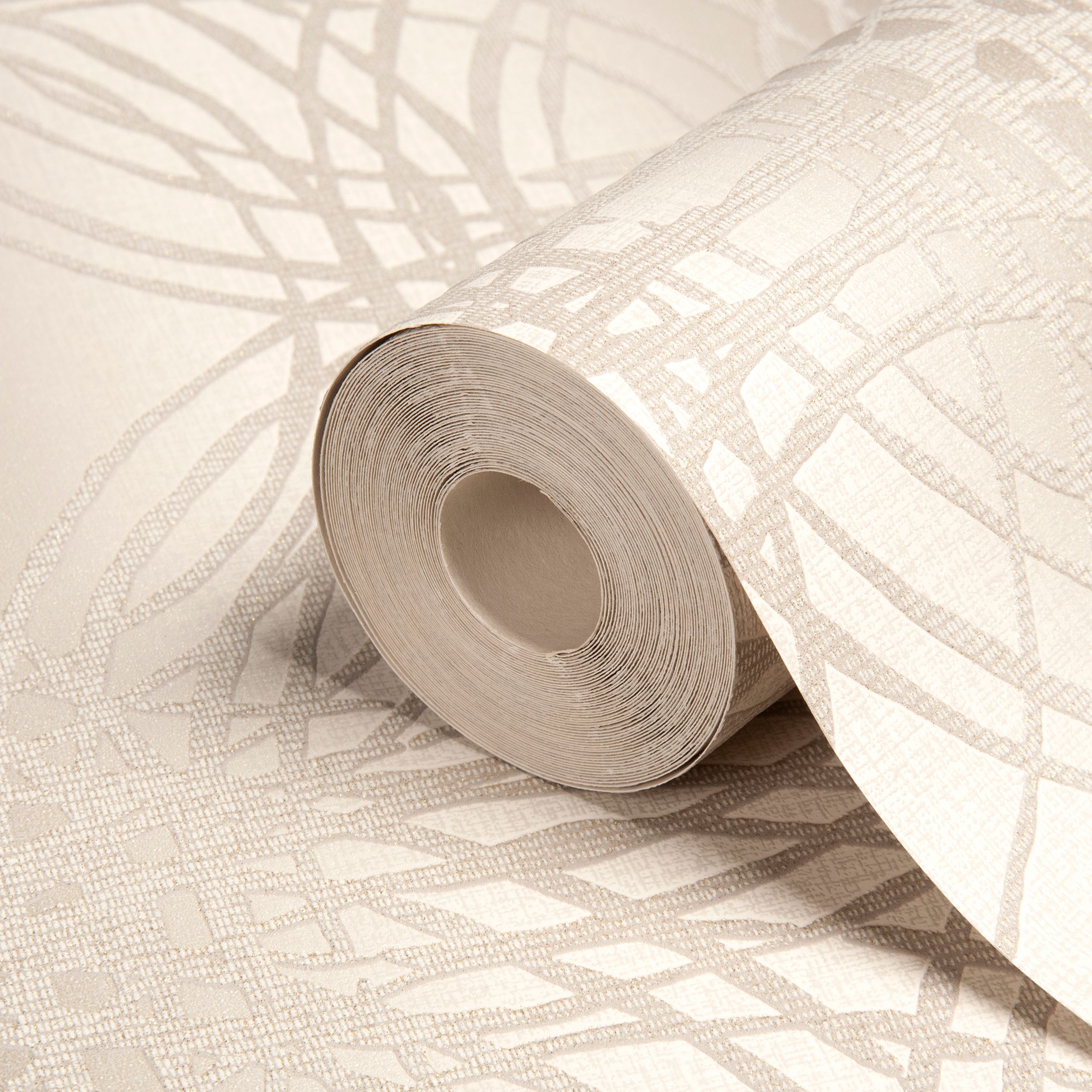 Gold Leon Taupe Circles Wallpaper Departments DIY at B&Q