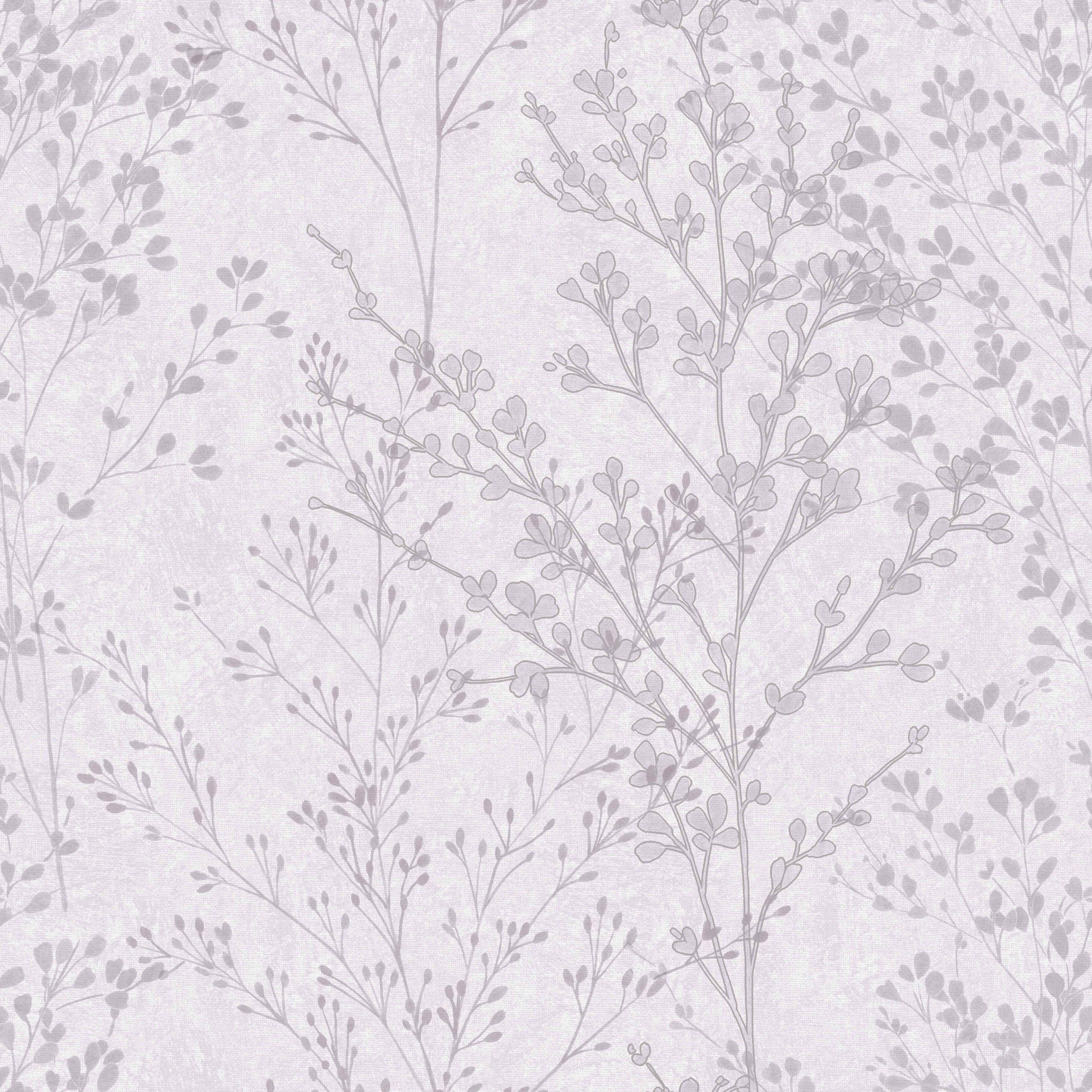Colours Tara Dot French Grey Floral Wallpaper | Departments | DIY at B&Q