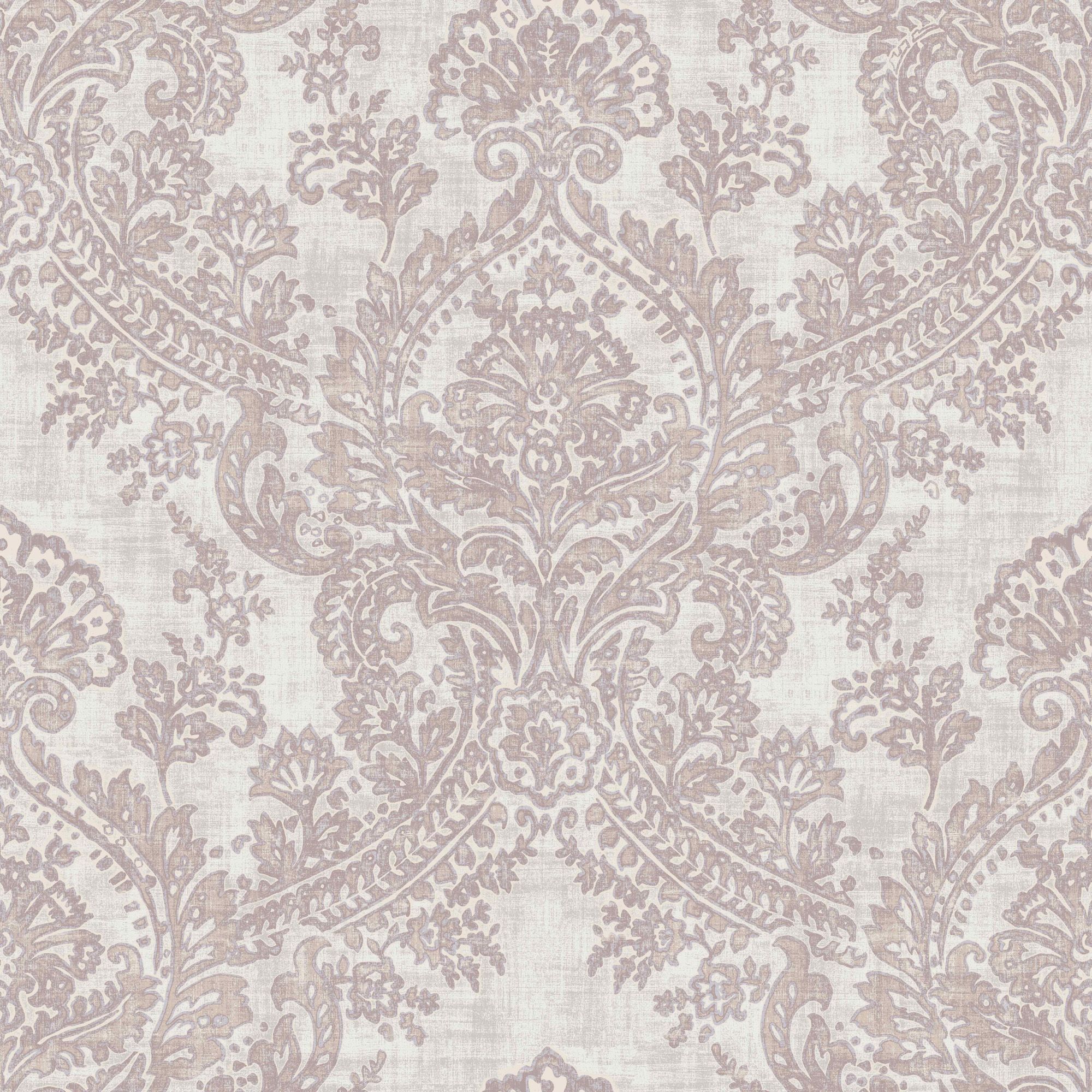  Batik  Soft  pink Damask Glitter highlight Wallpaper  