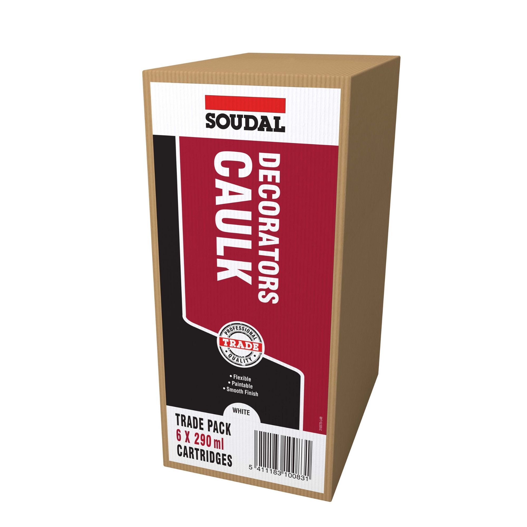 Soudal 290ml White Decorators Caulk Pack Of 6 Departments Diy