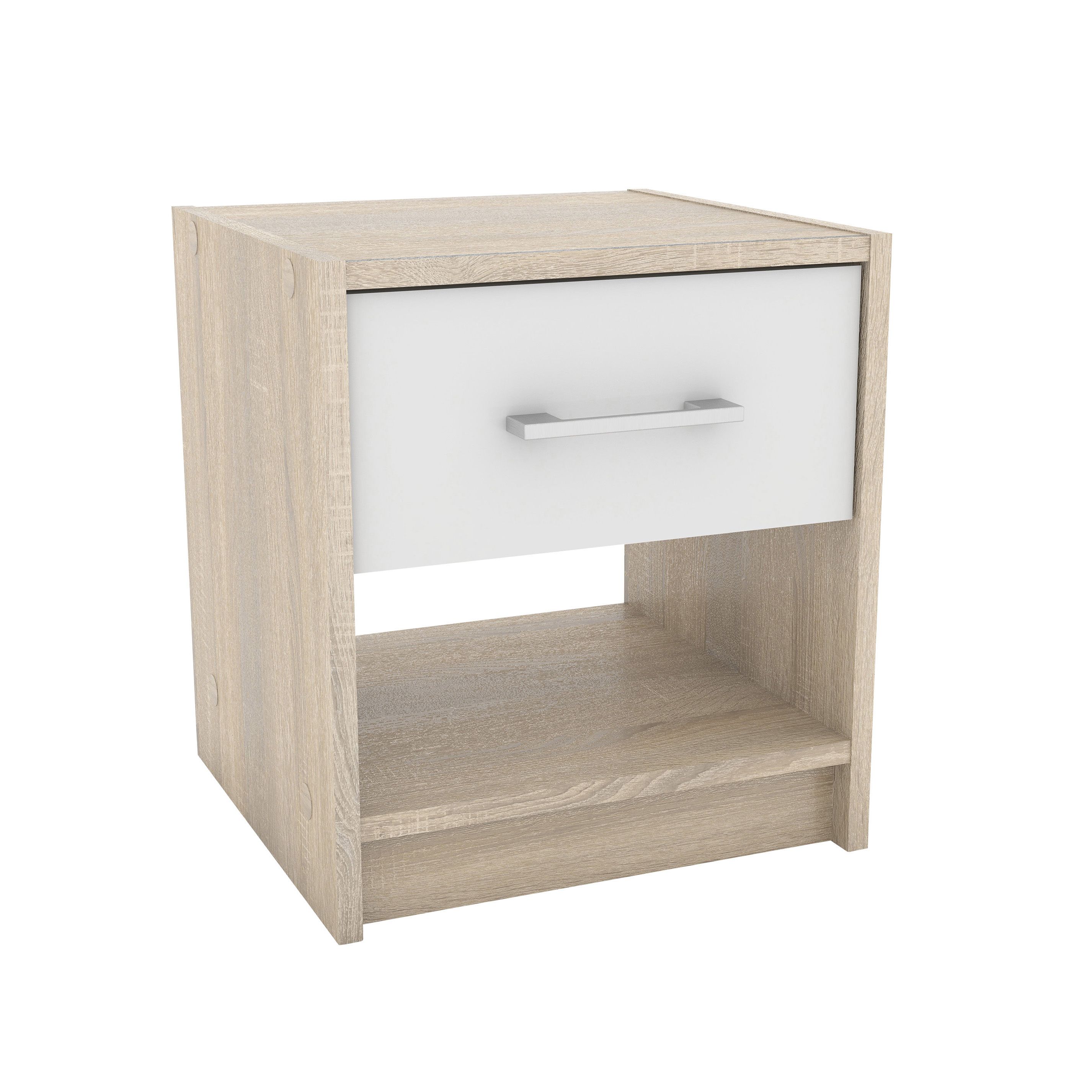 Ella Timeless Oak Effect Bedside Table (H)400mm (W)357mm Departments