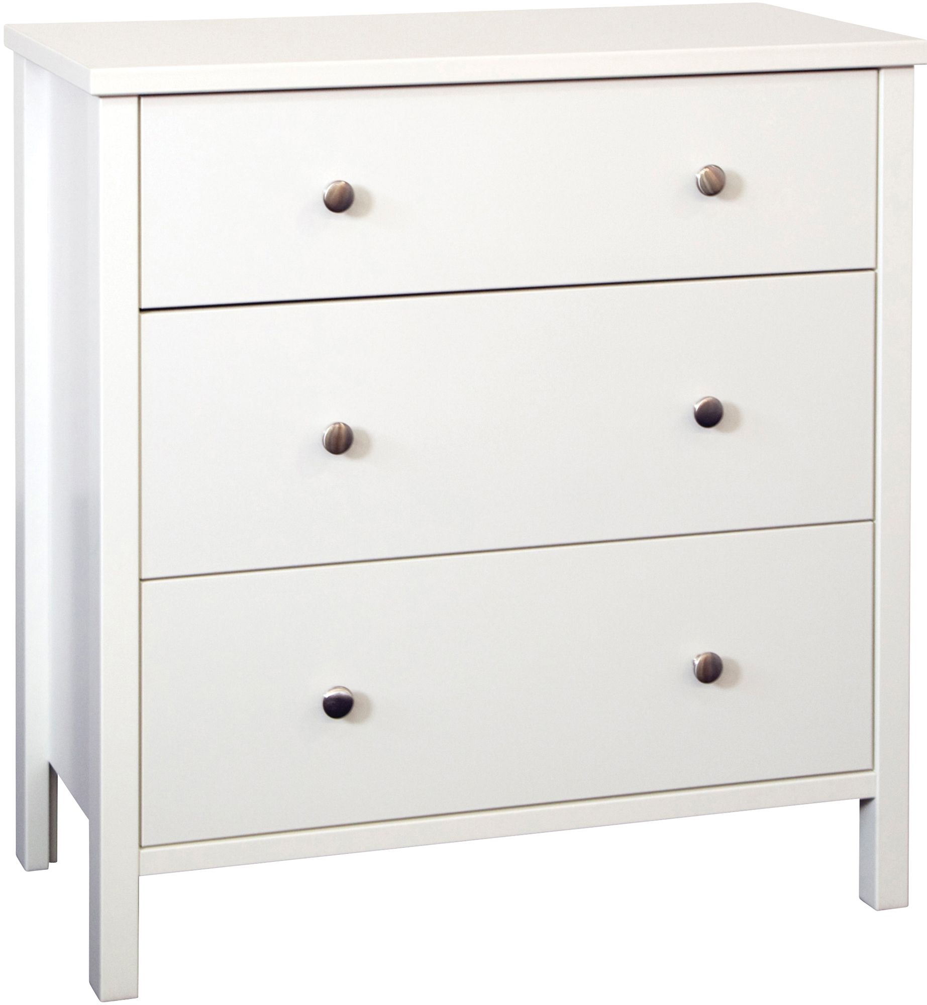 Bergen White 3 Drawer Chest (H)834mm (W)804mm (D)410mm | Departments ...