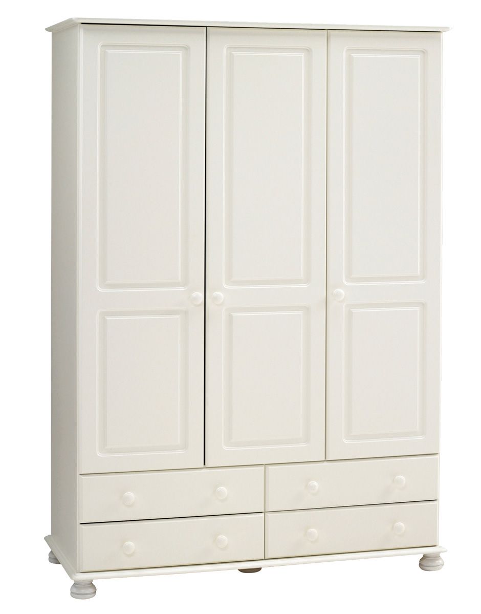 Malmo White 3 Door 4 Drawer Wardrobe H 1853mm W 1296mm