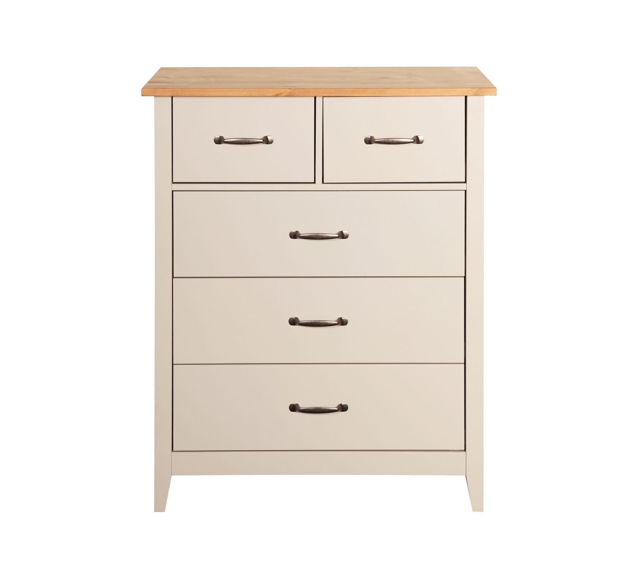 Westwick Oak Effect 5 Drawer Chest H 940mm W 770mm D 400mm