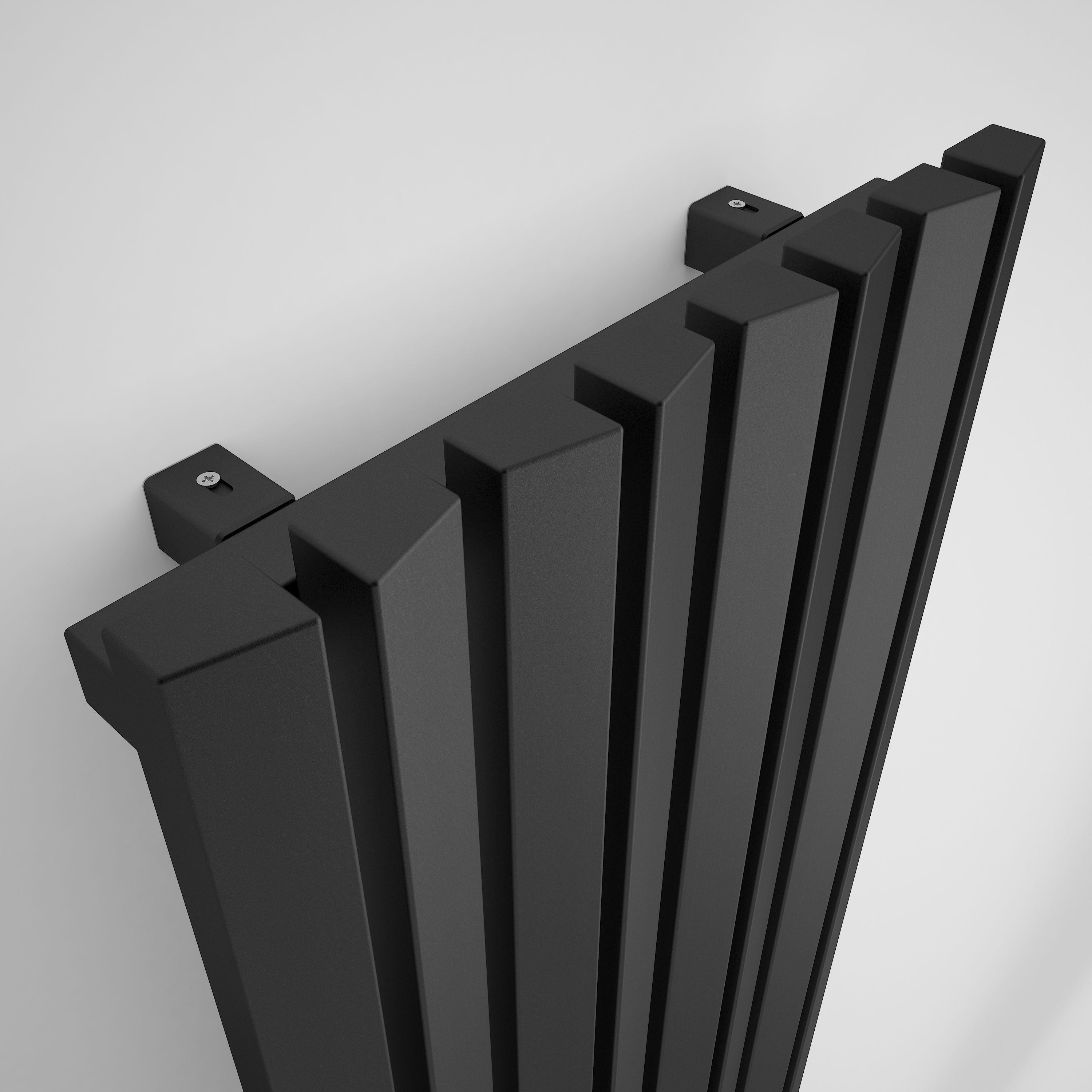 Terma Durham Vertical Radiator Metallic black Textured (H)1800 mm (W