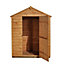 5x3 Apex Dip treated Overlap Golden brown Wooden Shed with floor - Assembly service included