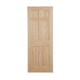 6 panel Clear pine Internal Door, (H)1981mm (W)762mm (T)35mm