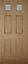 6 panel Frosted Glazed White oak veneer External Front door, (H)1981mm (W)838mm