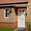 6 panel Frosted Glazed White Wooden External Panel Front door, (H)1981mm (W)838mm