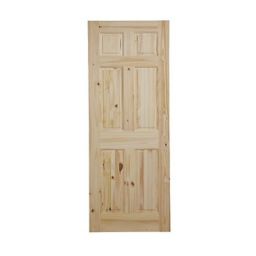 6 panel Knotty pine Internal Door, (H)1981mm (W)686mm (T)35mm