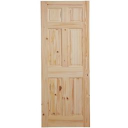 6 panel Knotty pine Internal Door, (H)1981mm (W)762mm (T)35mm