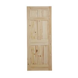 6 panel Knotty pine Internal Door, (H)1981mm (W)838mm (T)35mm