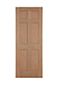6 panel Oak veneer Internal Door, (H)1981mm (W)686mm (T)35mm