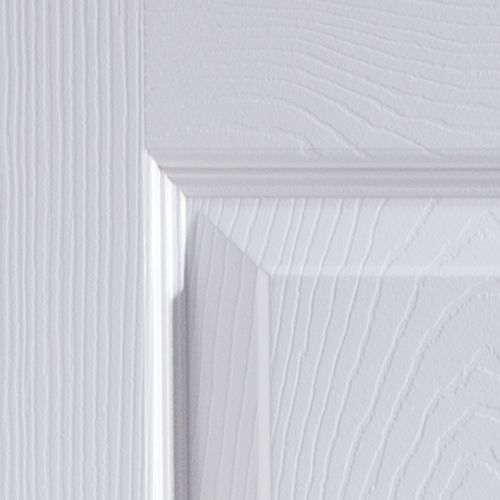 6 panel Unglazed Contemporary White Woodgrain effect Internal Door, (H)2032mm (W)813mm (T)35mm